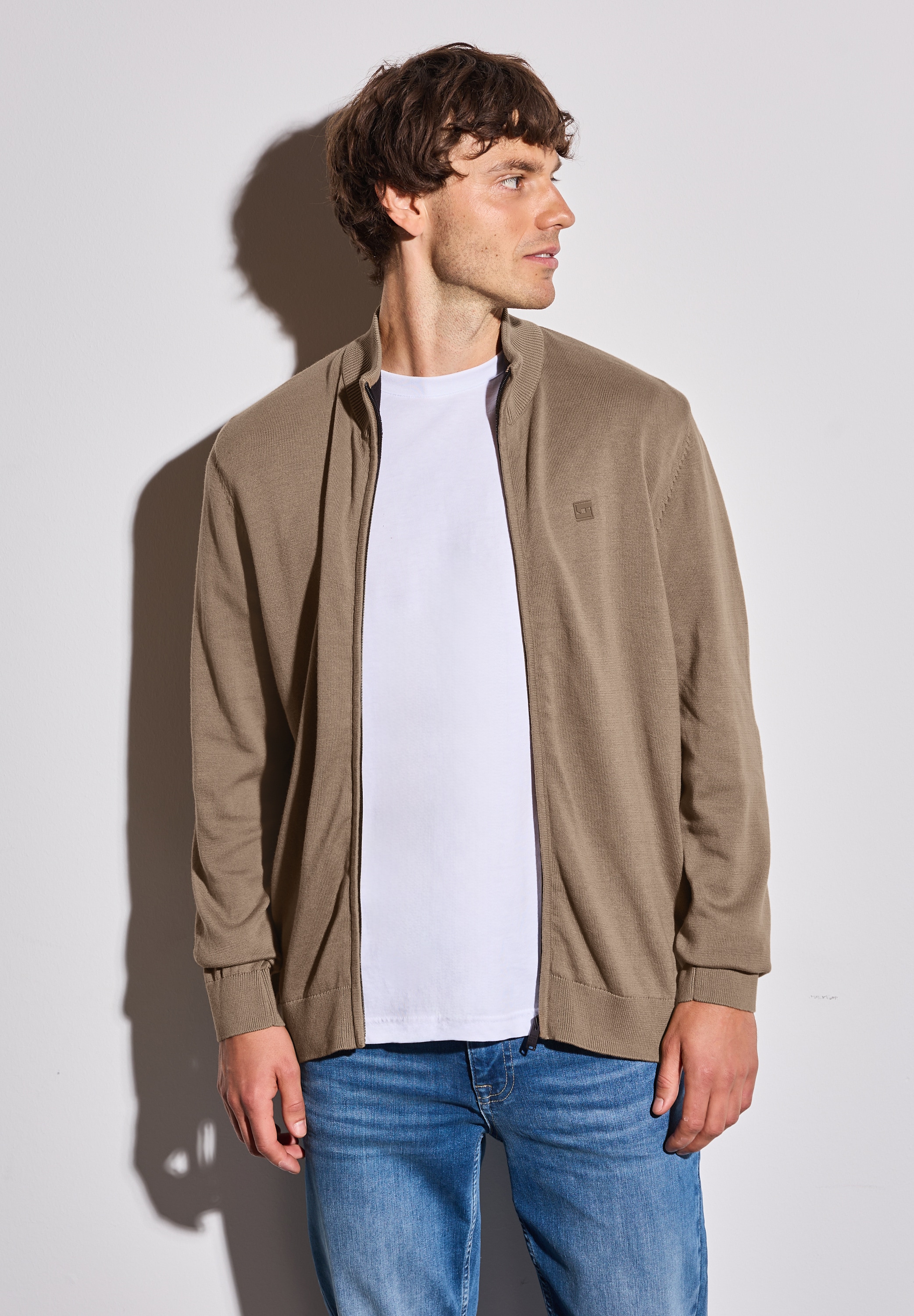 STREET ONE MEN Strickjacke, aus reiner Baumwolle günstig online kaufen