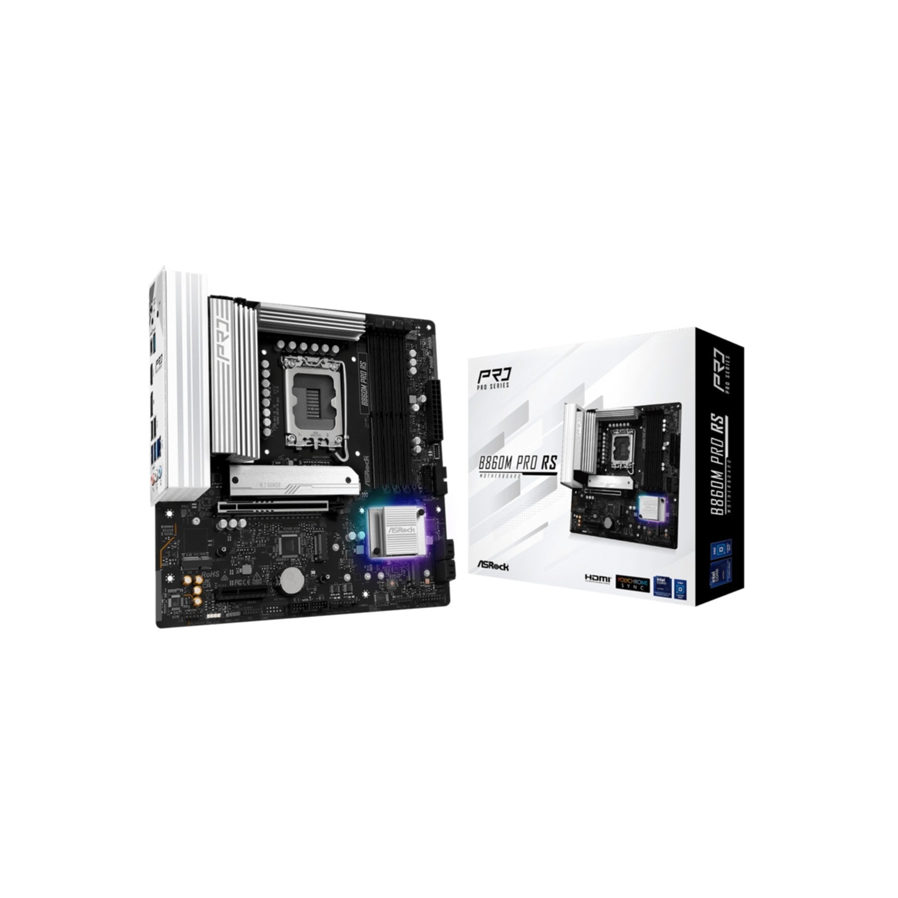 ASROCK Mainboard "B860M Pro RS", schwarz, B:5,9cm H:26,4cm T:30,3cm, Mainboards - Einheitsgröße
