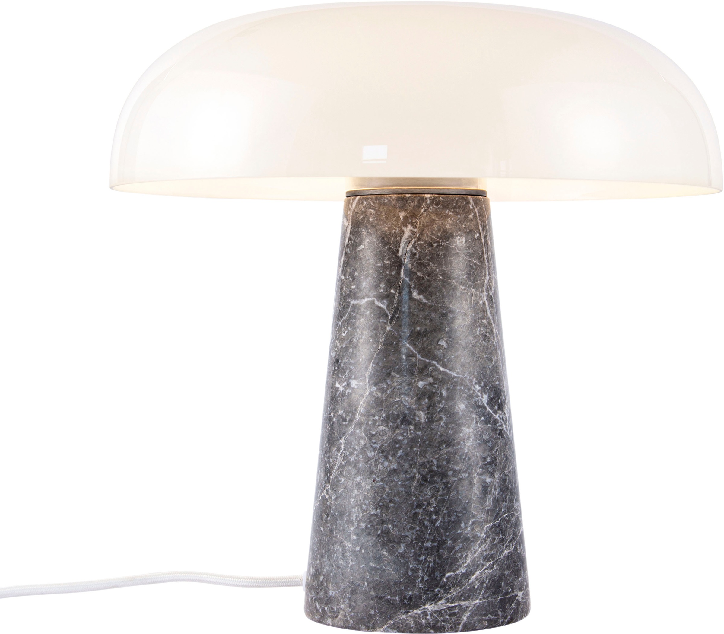 design for the people Tischleuchte »Glossy«, exklusiver Marmor, Glas und gebürsteter Stahl, für Leuchtmittel E27