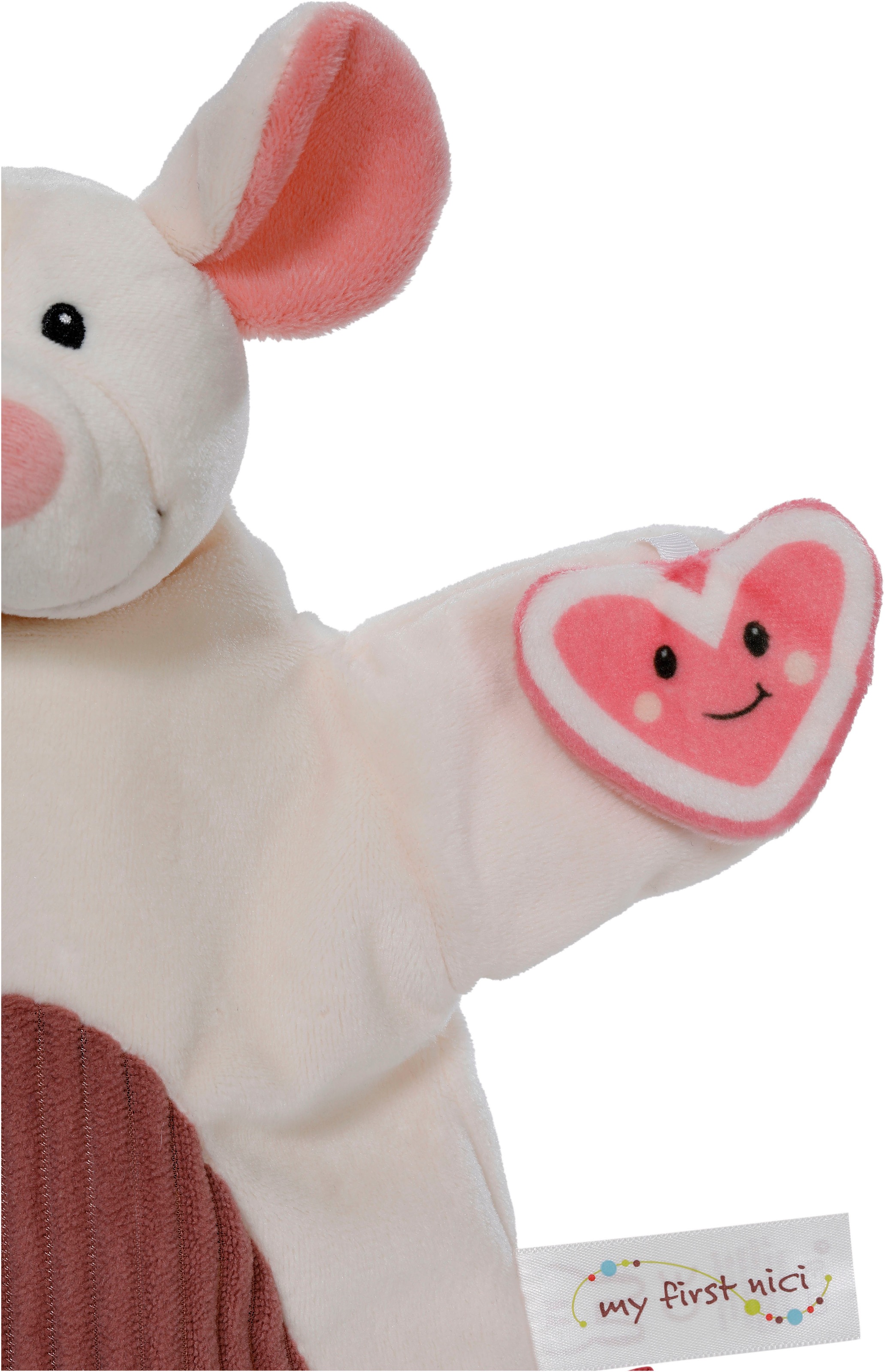 Nici Schmusetuch »My first NICI, Handpuppe Maus 2in1 26x25 cm«, sanfte Materialmix aus glattem und geripptem Plüsch