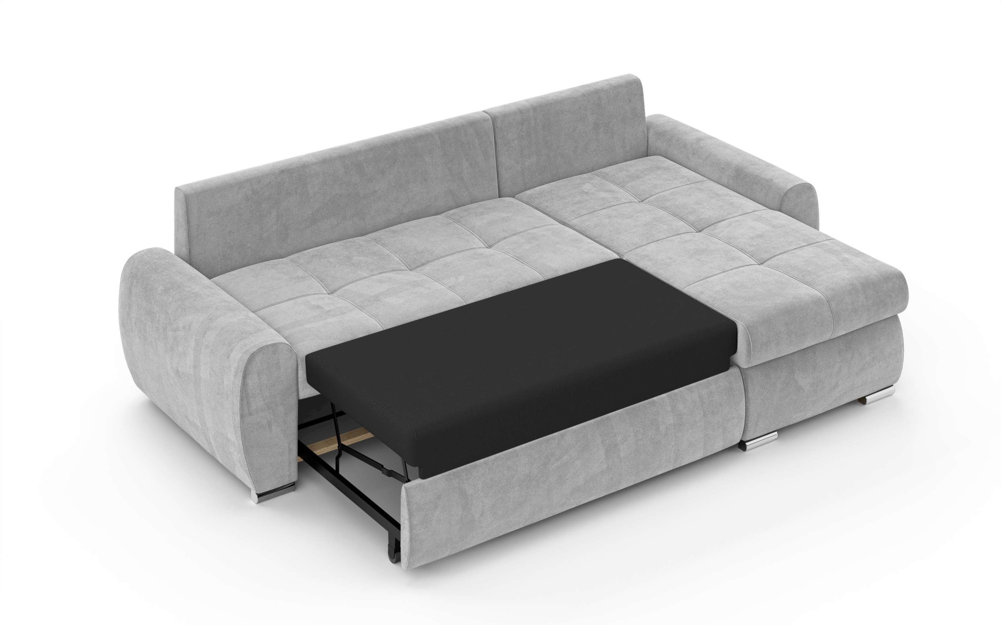 INOSIGN Ecksofa »HAVERHILL Schlafsofa mit Bettkasten, Maße B/H/T: 237/89/166 cm«, L-Form mit Recamiere links oder rechts bestellbar, Wellenunterfederung