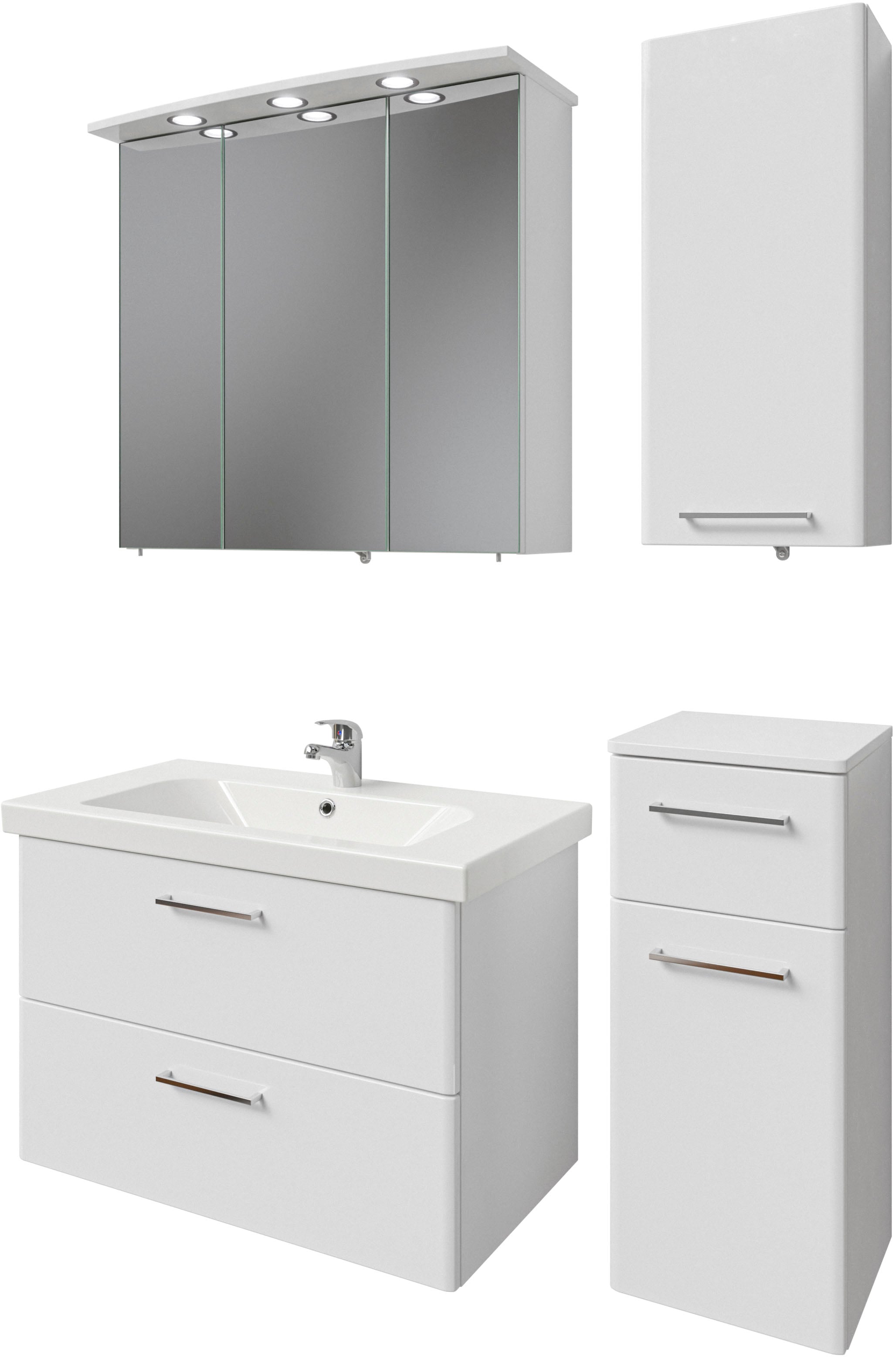 Saphir Badmöbel-Set "Quickset 316 4-teilig, Keramikwaschtisch mit LED-Spieg günstig online kaufen