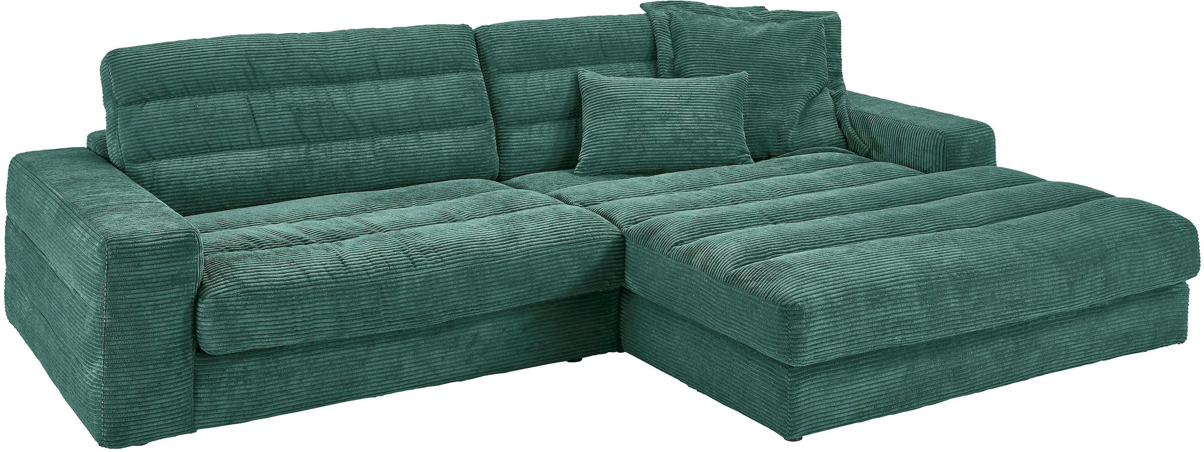 3C Candy Ecksofa »Stripes Mega-Sofa, bequem und komfortabel, L-Form«, Lose Rückenkissen, mit feiner Quersteppung, Cord-Bezug