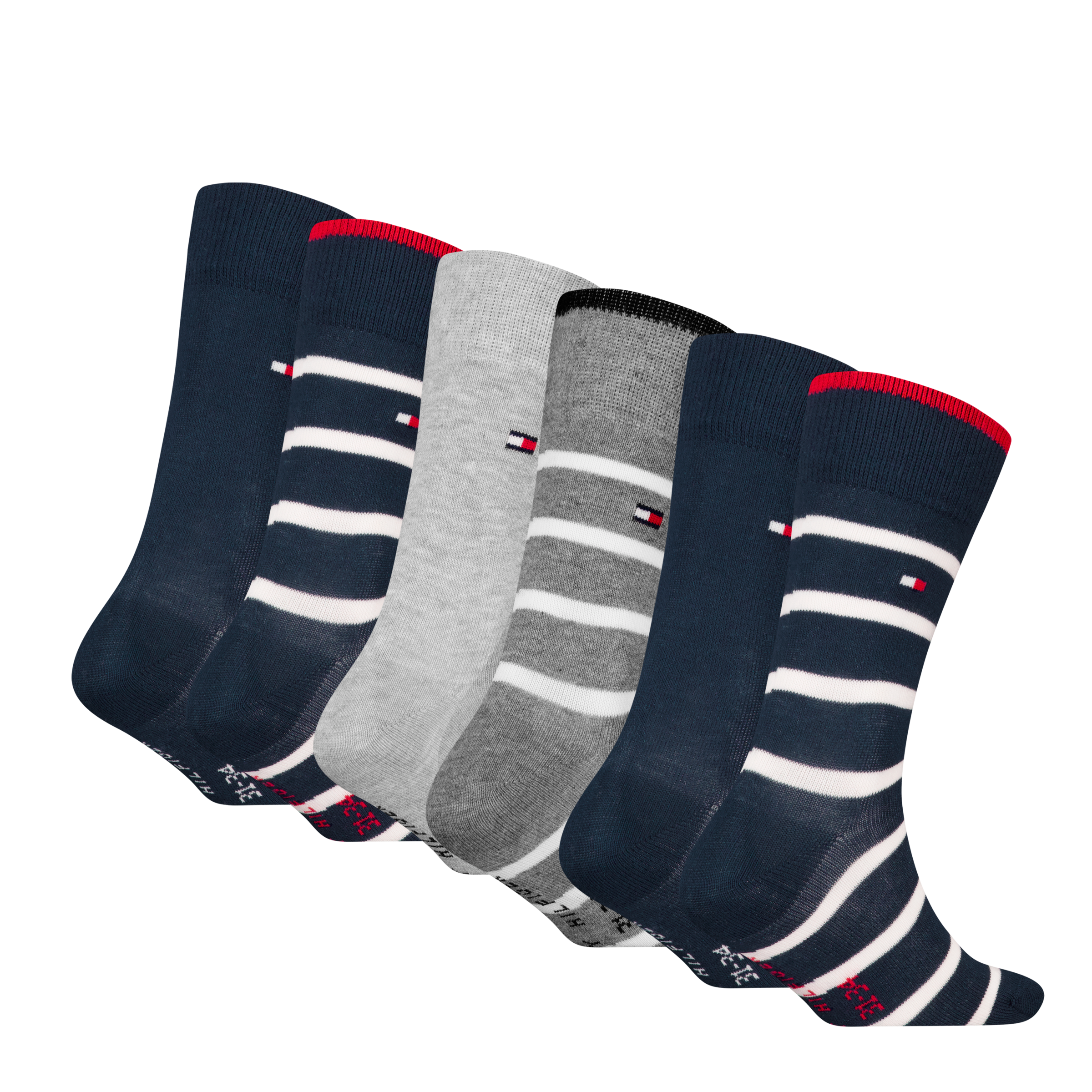 Tommy Hilfiger Socken »TH KIDS SOCK 6P BRETON STRIPE ECOM«, (6 Paar), gestreift und uni