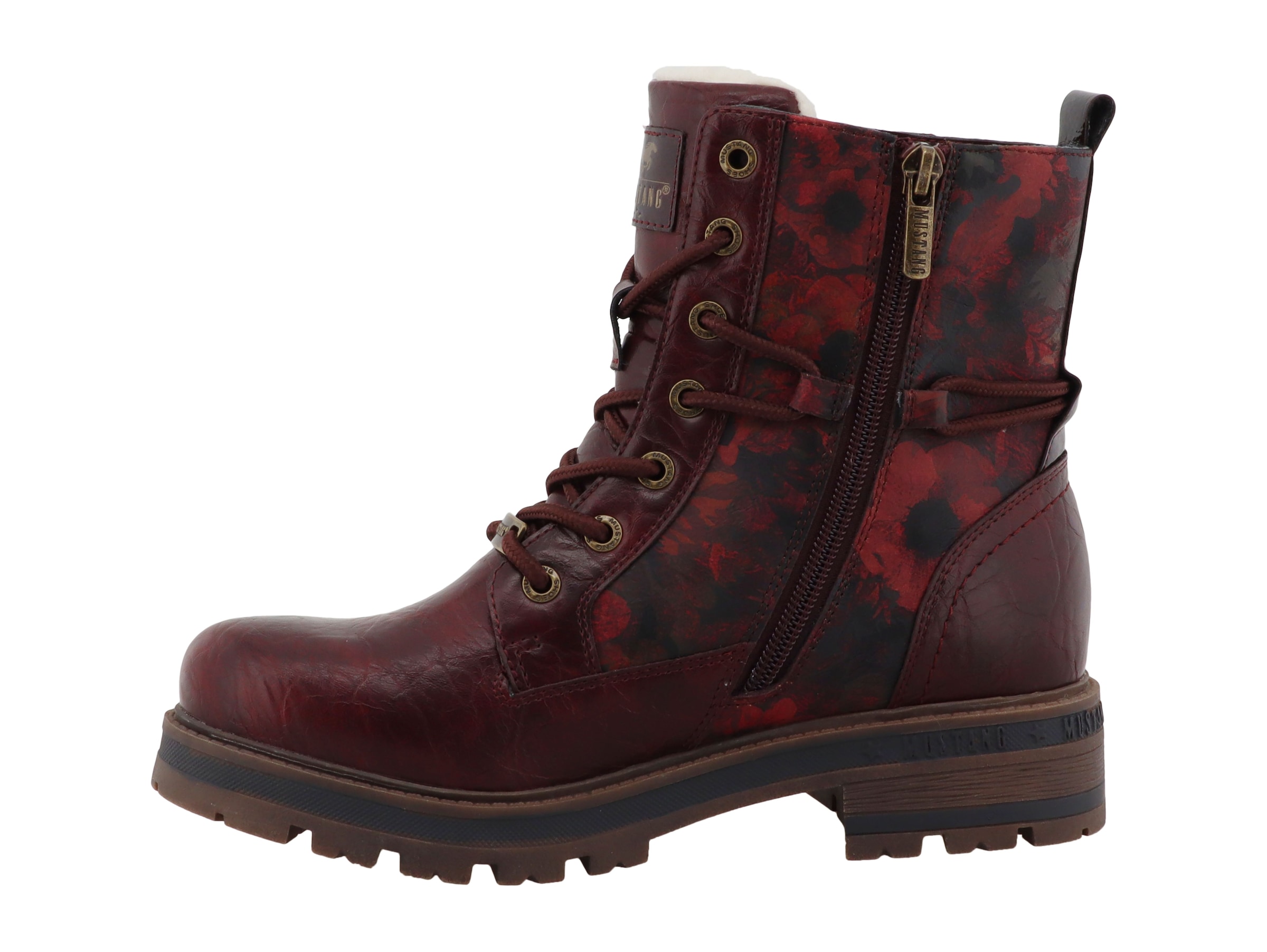 Mustang Shoes Winterboots »Stiefel«  Blockabsatz, Boots mit schaftumwickelnden Schnürsenkeln