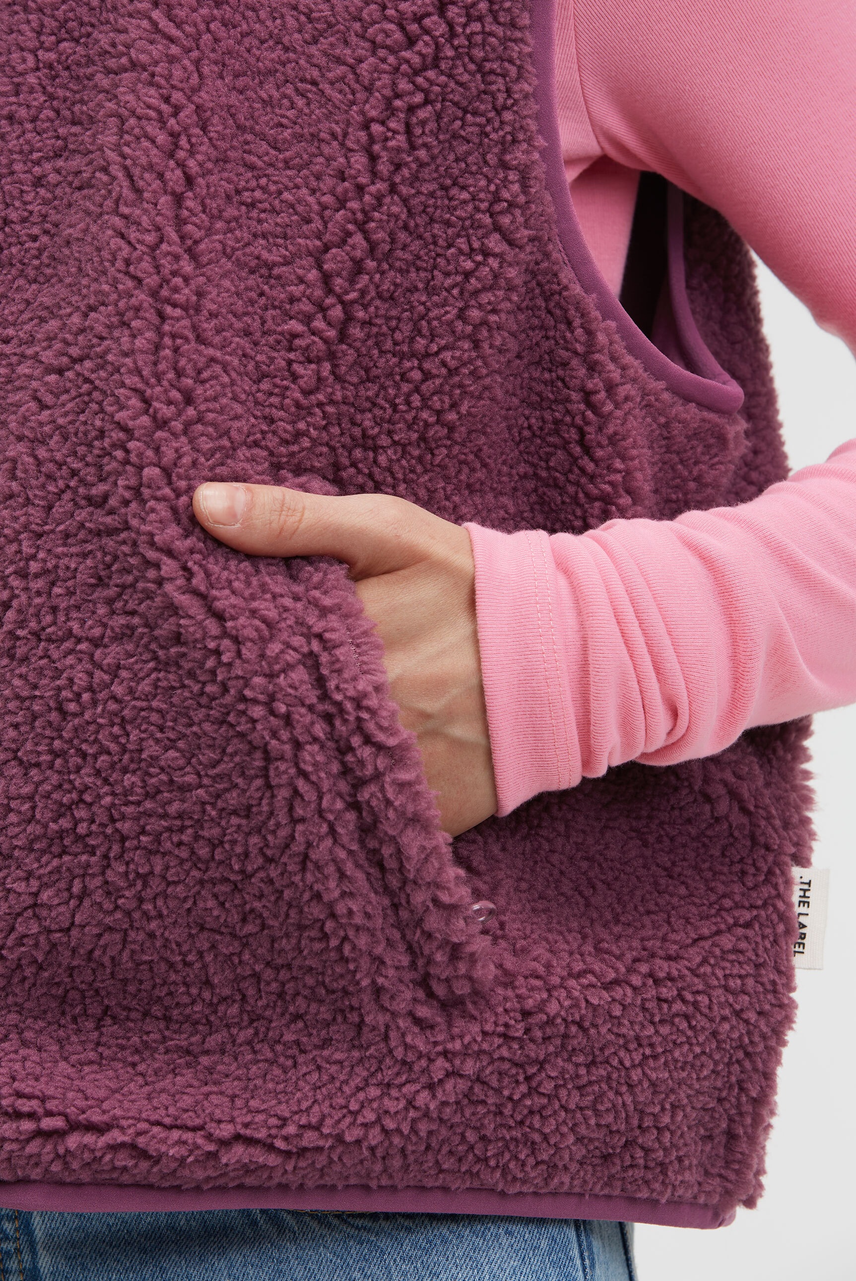 SENSES.THE LABEL Plüschweste mit Reißverschlusstaschen