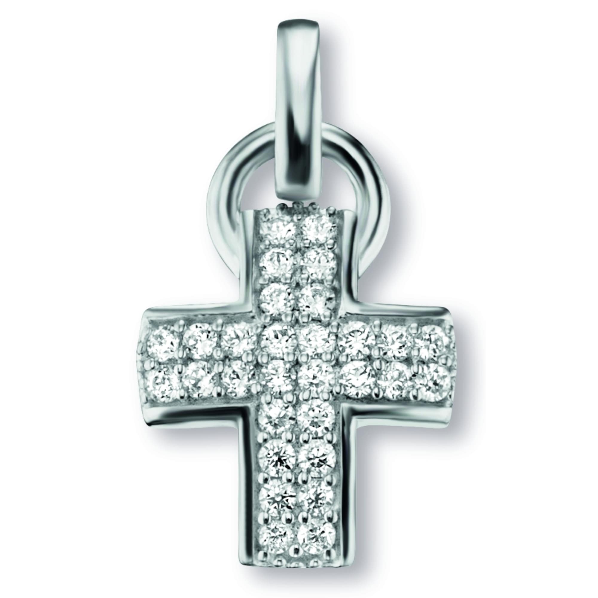 ONE ELEMENT Kette mit Anhänger »Zirkonia Kreuz Anhänger aus 925 Silber«, Damen Schmuckset - Set mit verstellbarer Halskette