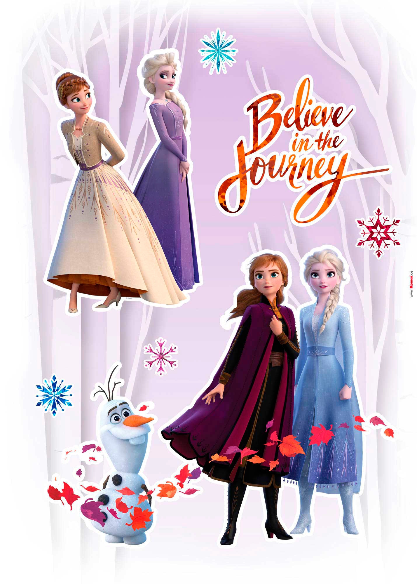 Komar Wandtattoo "Frozen 2 - Believe in the Journey - Größe 50 x 70 cm" selbstklebend, Wandsticker, Kinderzimmer