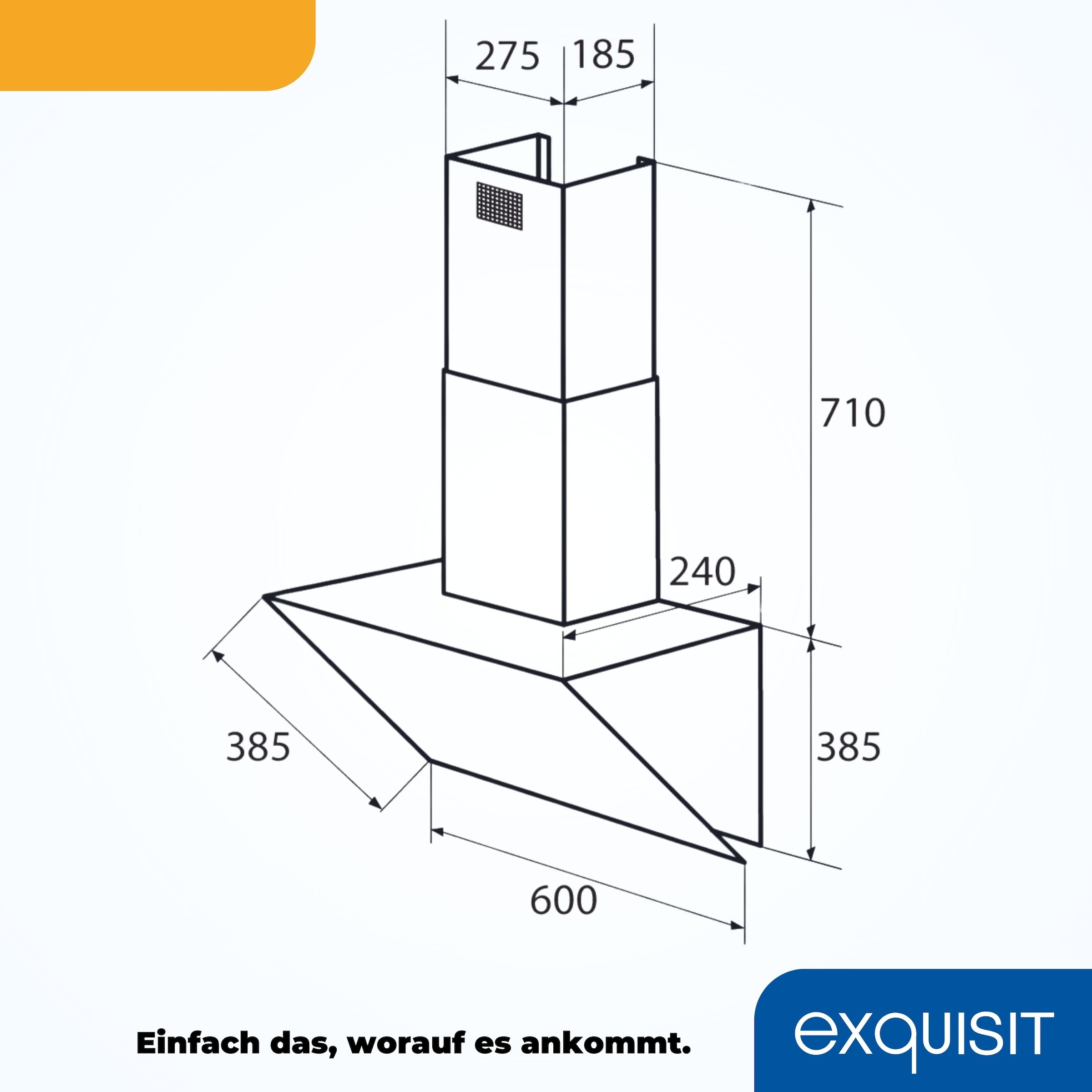 exquisit Kopffreihaube »KFD 60‐9 DUO Inox«