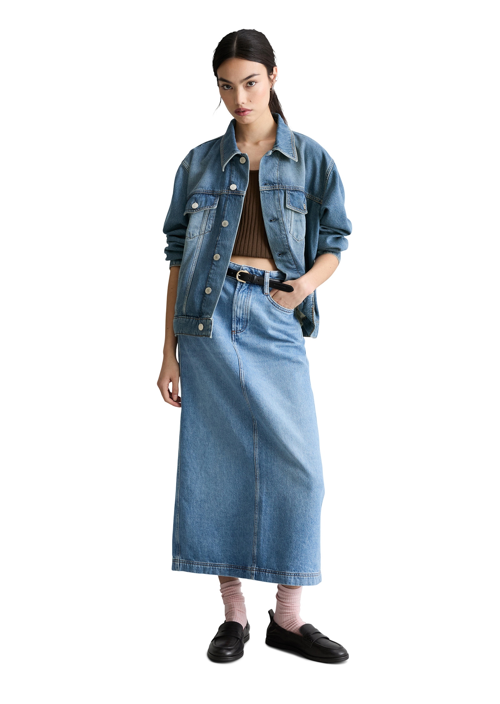 Marc O'Polo DENIM Jeansjacke »aus weichem Lyocell-Bio-Baumwolle-Mix« ohne Kapuze