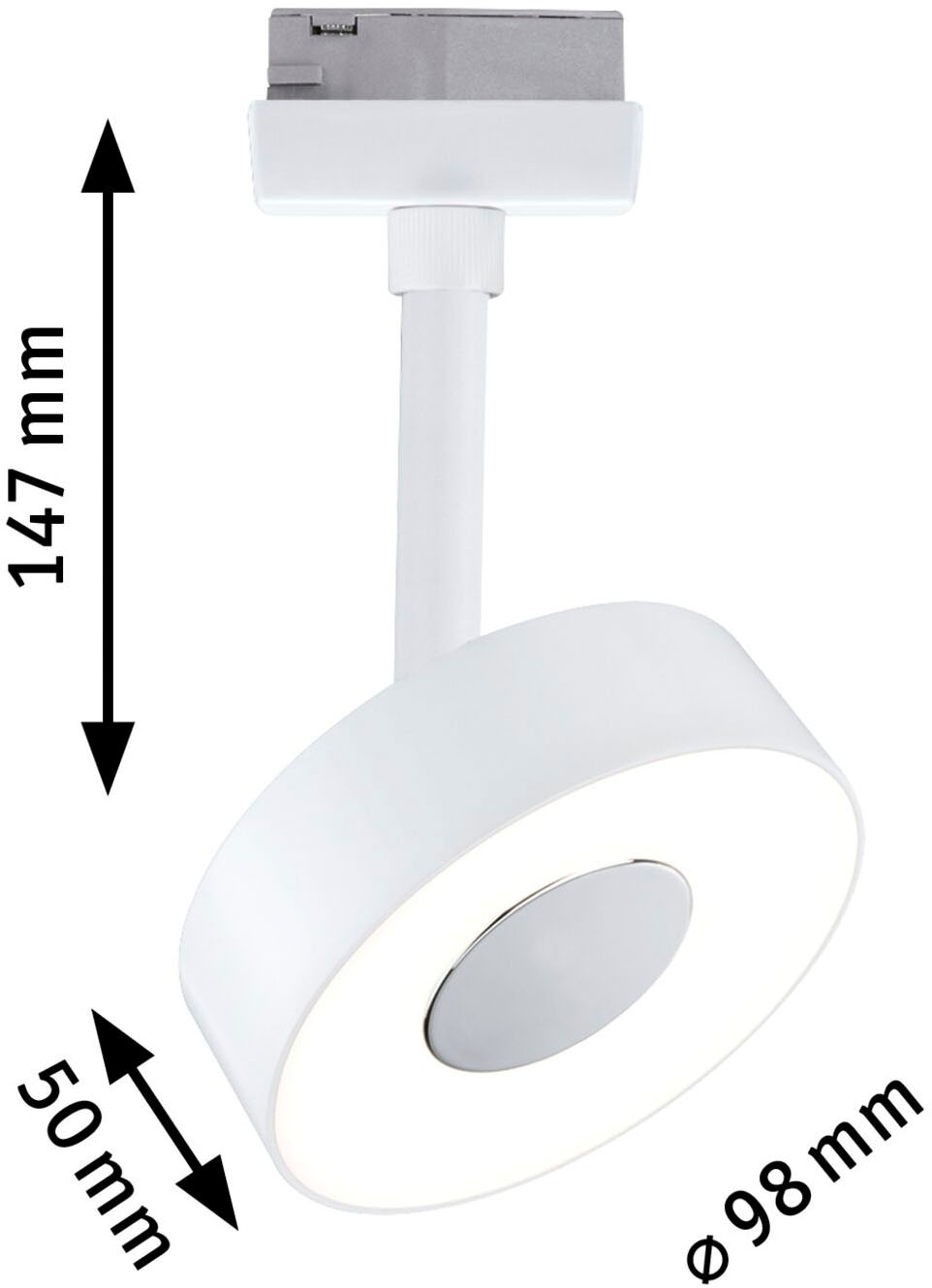 Paulmann Schienensystem-Leuchten »URail LED Schienenspot 3-Step-Dim Circle Einzelspot Signalweiß«, (1 tlg.), Memoryfunktion, mehrere Helligkeitsstufen