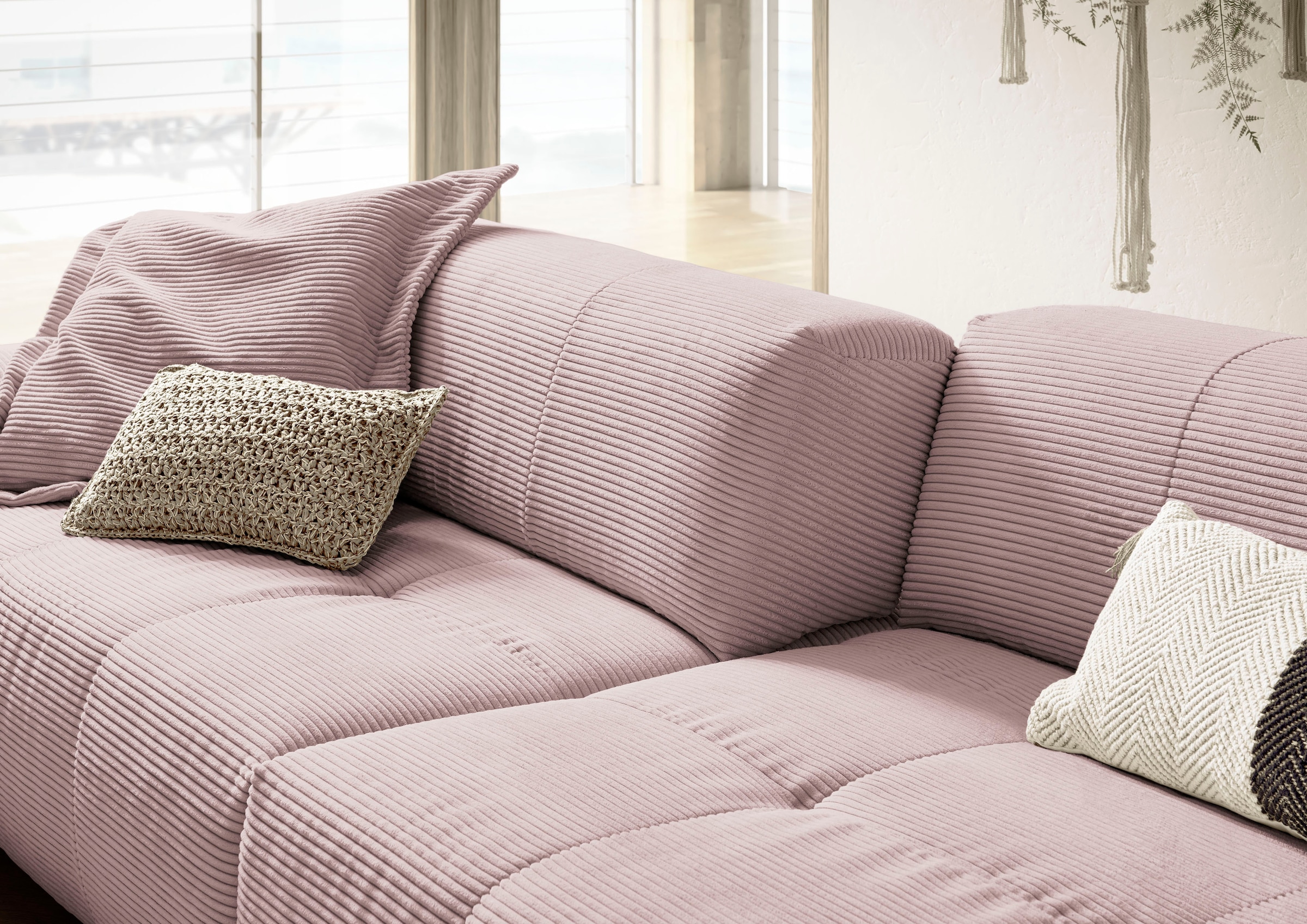 3C Candy Big-Sofa »Yoshy Mega Sofa mit Komfortfunktionen, modern und bequem,«, Zwei Sitztiefen durch verstellbare Rückenlehne, Bezug in Cord
