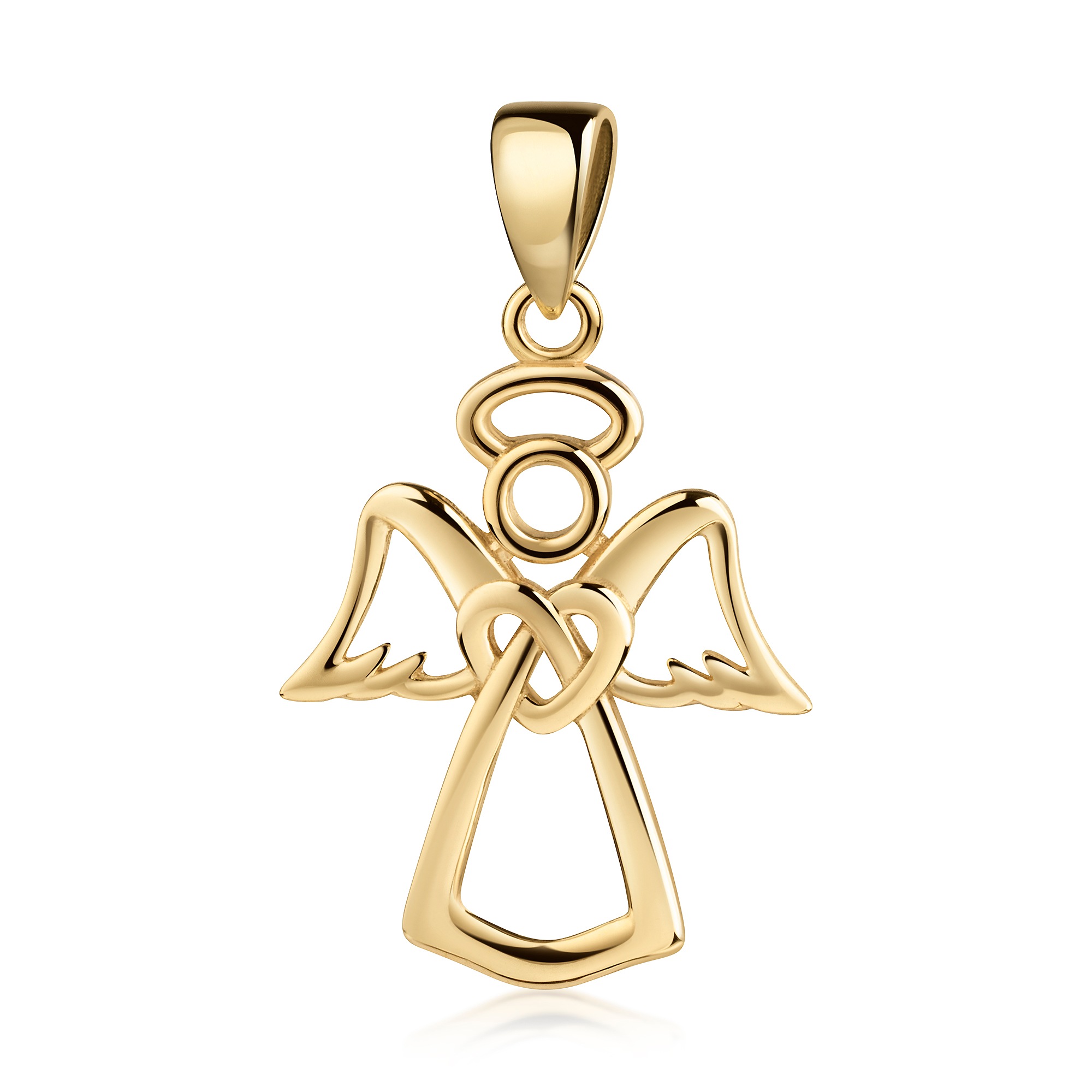 FIRETTI Damen Engelanhänger "Schmuck Geschenk Gold 375 Halsschmuck Anhänger Engel", Gelbgold 375, 0,8 ggelbgoldfarben, Gelbgold 375, Schmuckanhänger