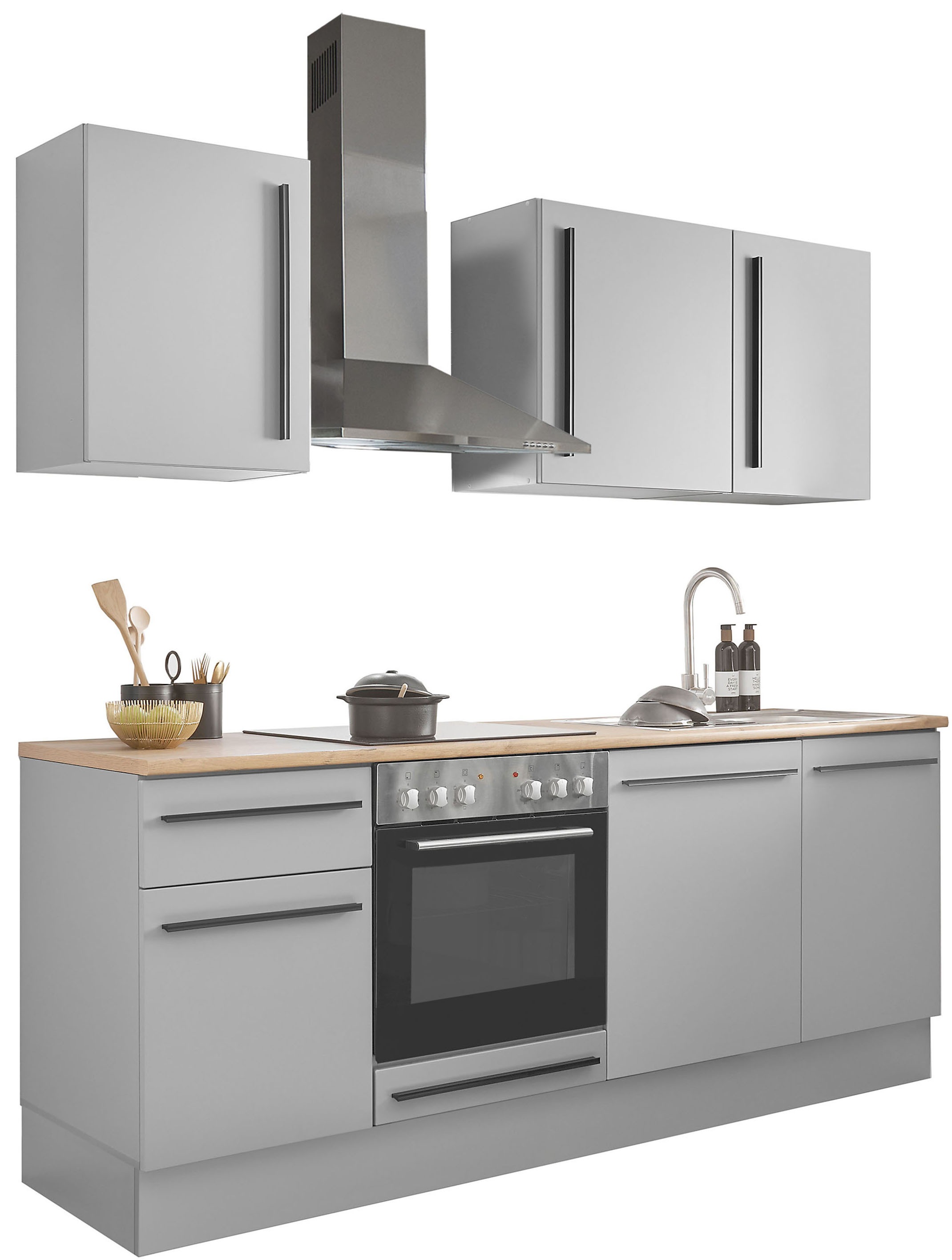 BASIC by Balculina Winkelküche »Denver, Küche BxHxT 220 x 211 x 60«, Breite 220 cm, wahlweise mit E-Geräten und Induktion