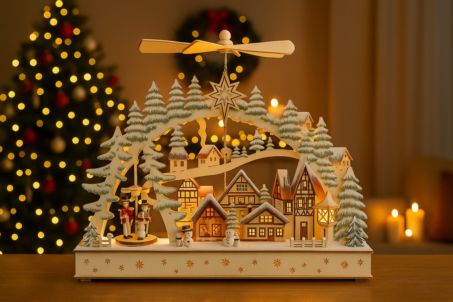 Myflair Möbel & Accessoires LED Schwibbogen LED-Beleuchtung, Pyramide, batteriebetrieben