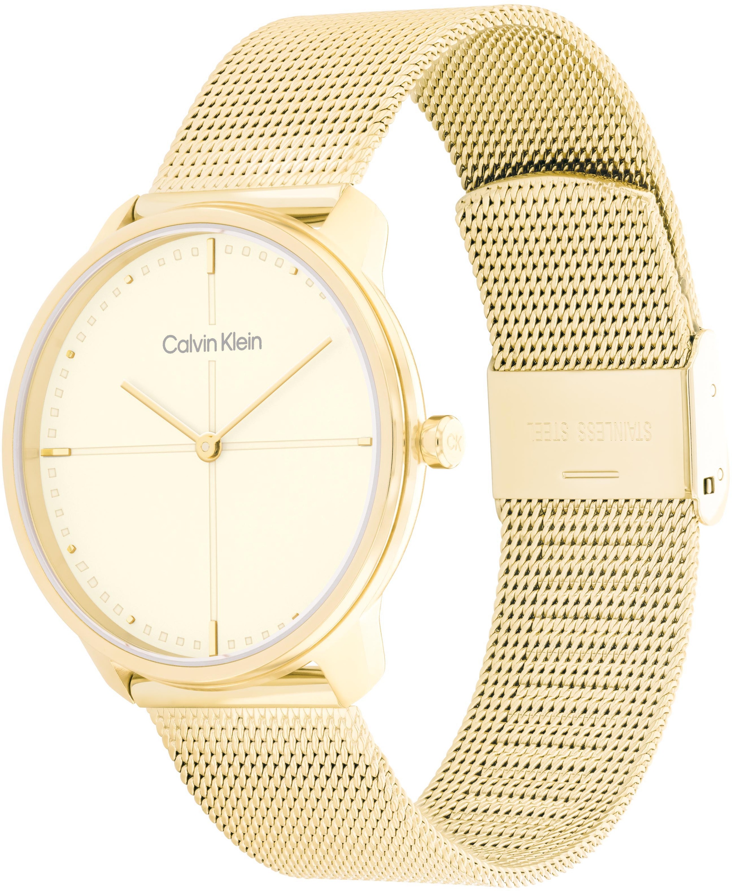 Calvin Klein Quarzuhr »ICONIC 35 mm, 25200159«, Armbanduhr, Damenuhr, Mineralglas, IP-Beschichtung