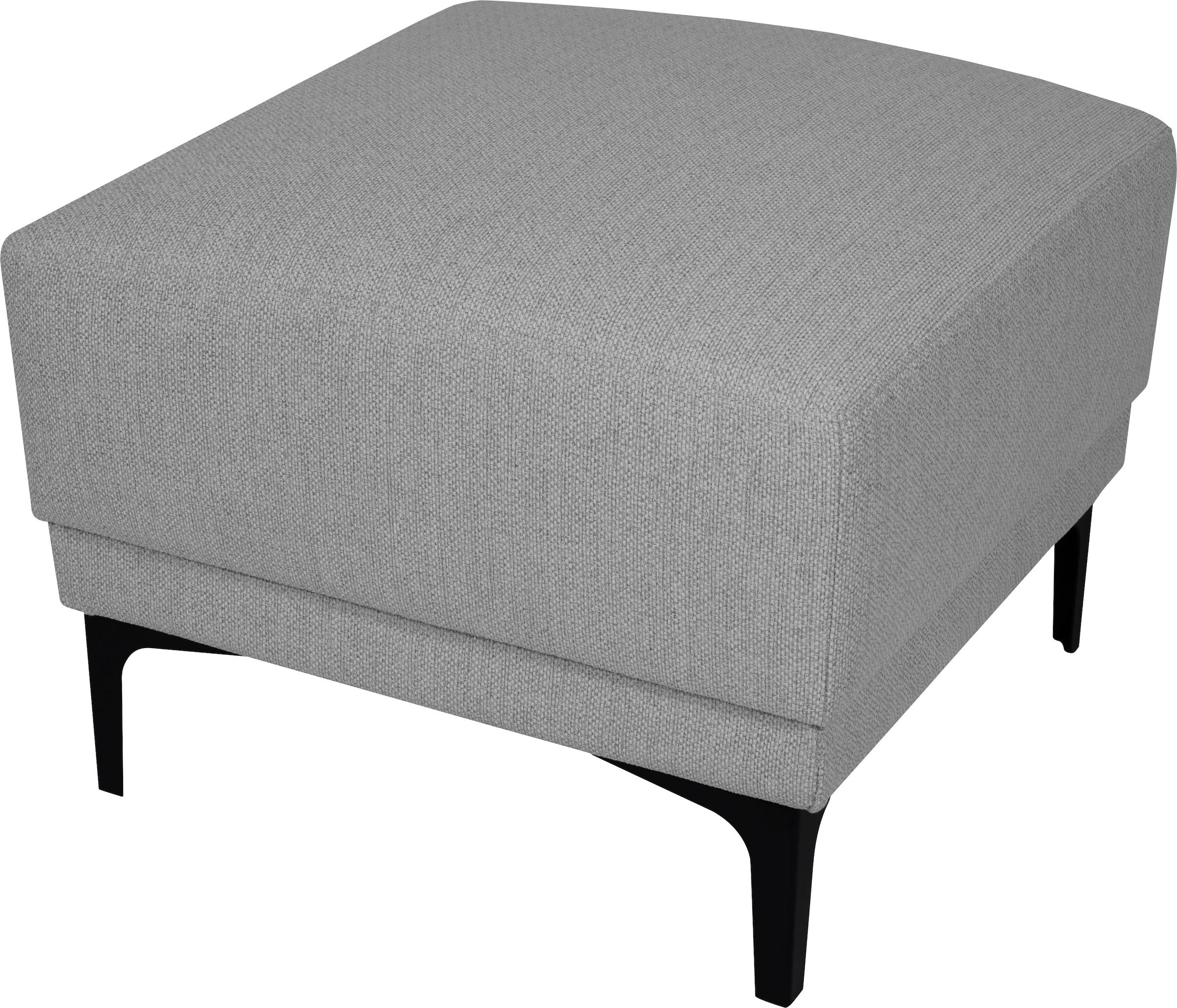 OTTO home Polsterhocker »Xander« 1 Stk. tlg. Breite 58 cm, Soft-Touch Chenille, schwarze Metallfüße