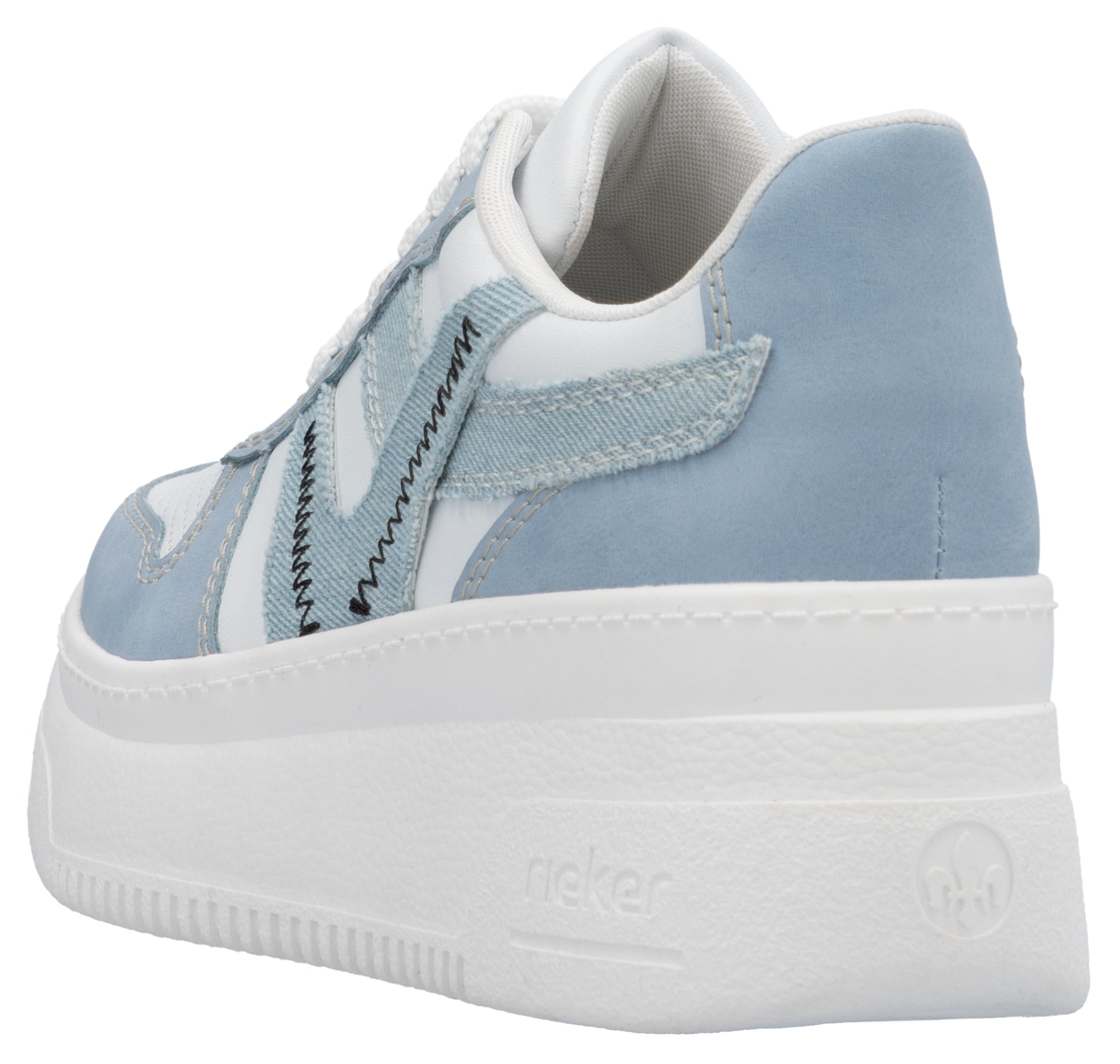 Rieker Plateausneaker, Freizeitschuh, Halbschuh, Schnürschuh mit gepolstertem Schaftrand