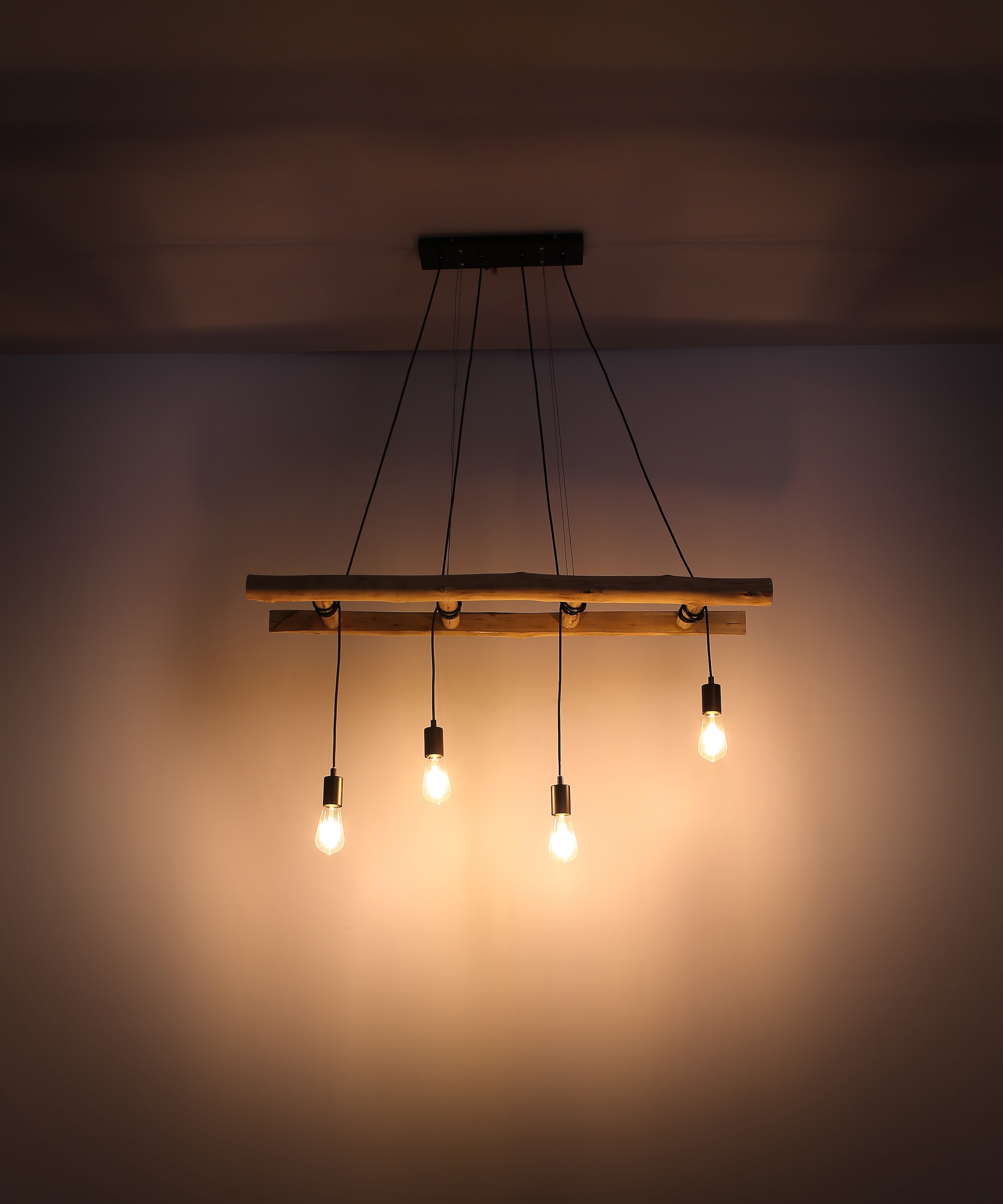 GLOBO LIGHTING Hängeleuchte »IRMGARD« E27 1 Stk. Hängeleuchte Holz/Schwarz, höhenkürzbar, E27