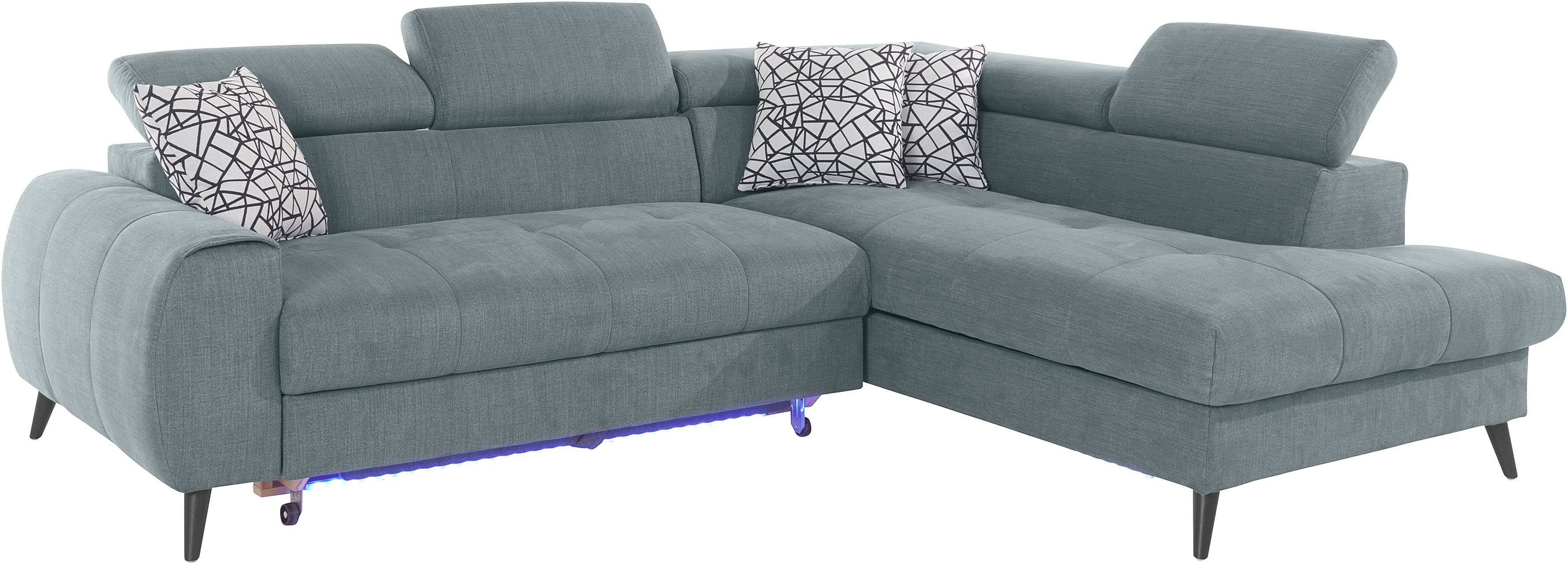 Thumbnail - COTTA Ecksofa "Mia L-Form mit 3 Zierkissen", wahlweise mit Bettfunktion, Bettkasten, Beleuchtung & Wireless-Charger