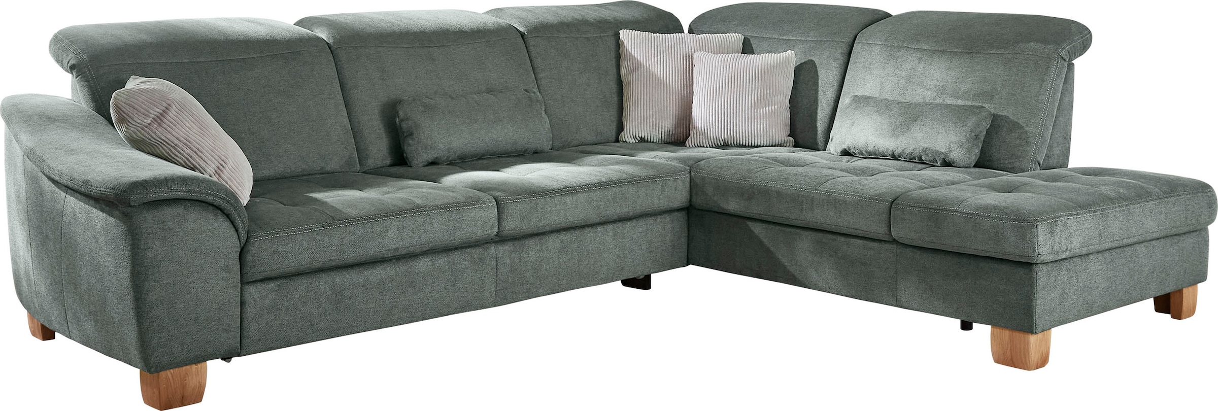 Die PlanBar Ecksofa "PP-LA23145 L-Form" inkl. Kopfpolsterverstellung, Federkernpolsterung