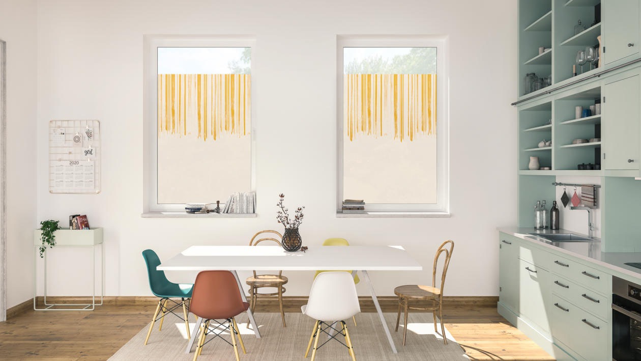 LICHTBLICK ORIGINAL Fensterfolie »Fensterfolie selbstklebend, Sichtschutz, Flowing  Honey - Gelb«, 1 St., blickdicht, glattstatisch haftend kaufen | BAUR