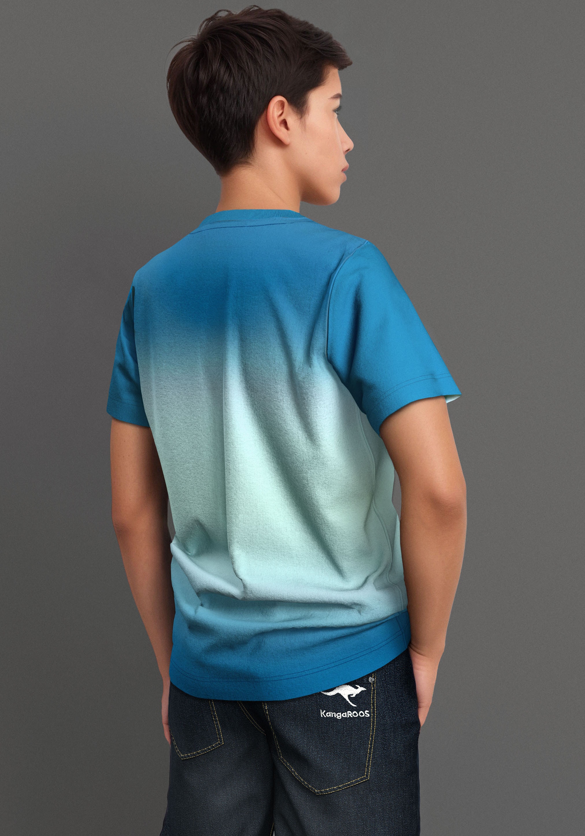 DELMAO T-Shirt »Farbverlaufshirt«, Batik-Optik, jedes Shirt fällt einzigartig aus