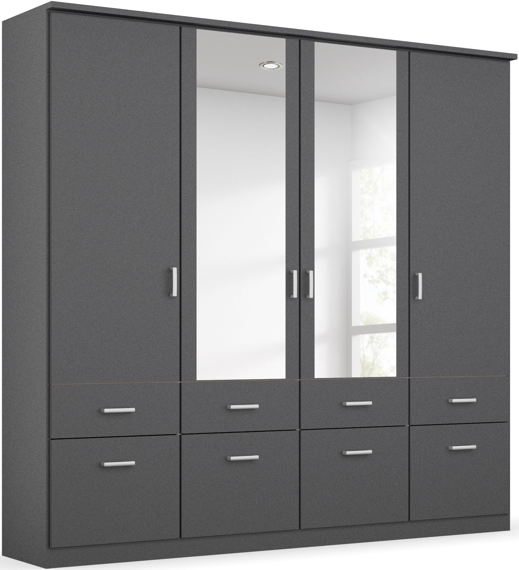 rauch Kleiderschrank "Kleiderschrank Schrank Garderobe deckenhoher Schrank BREMEN" optional mit Spiegel, Breiten: 91/136/181 cm, Höhe: 199 cm, in vielen Farbvariationen, inkl. Kranzblende MADE IN GERMANY