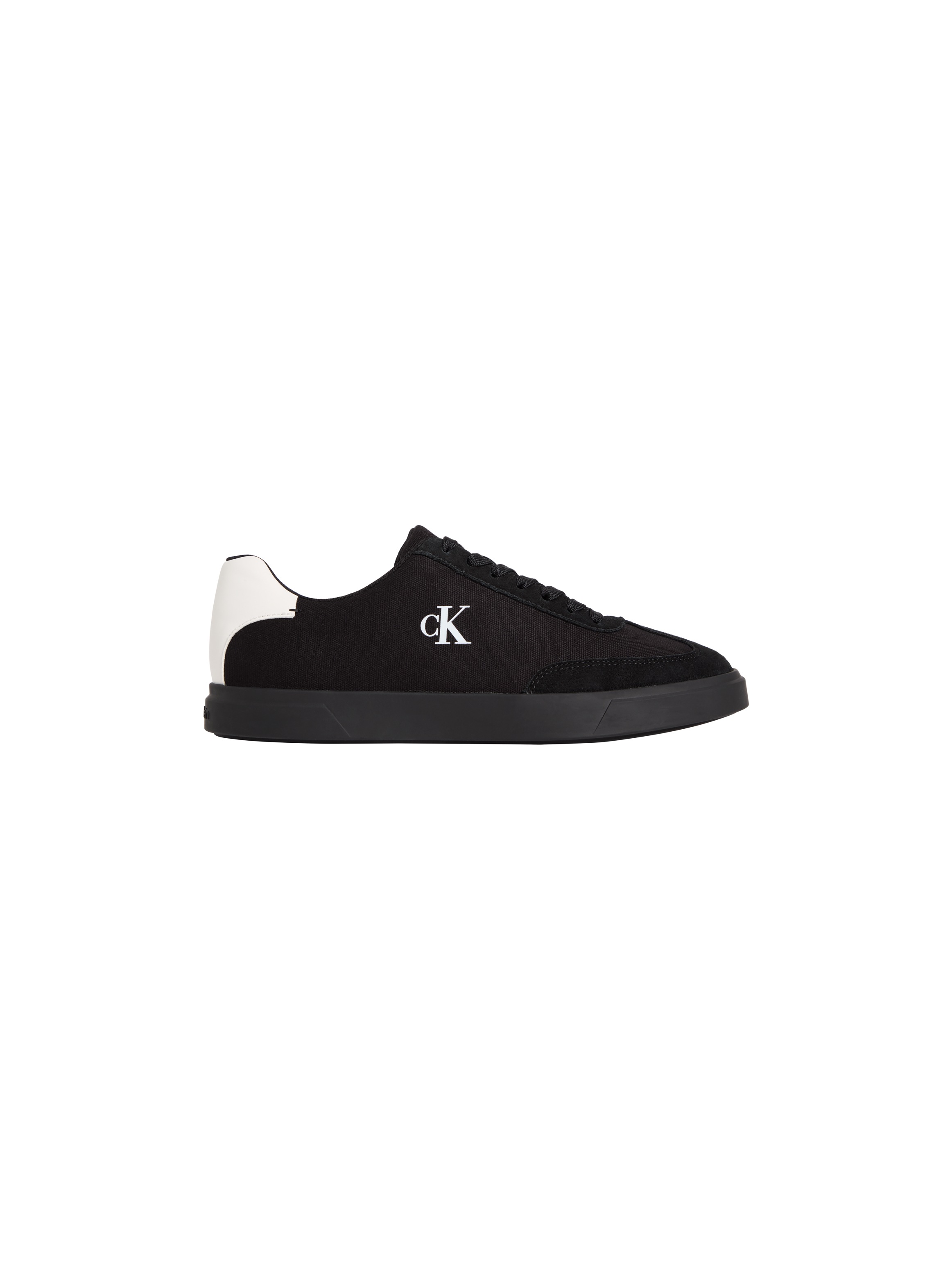 Sneaker CALVIN KLEIN "LOW PROF CUPSOLE CV", Herren, Gr. 46, schwarz, weiß, Leder, Textil, unifarben mit Farbeinsätzen, Basic, Schuhe Sneaker, Freizeitschuh, Halbschuh, Schnürer mit CK-Logo 3