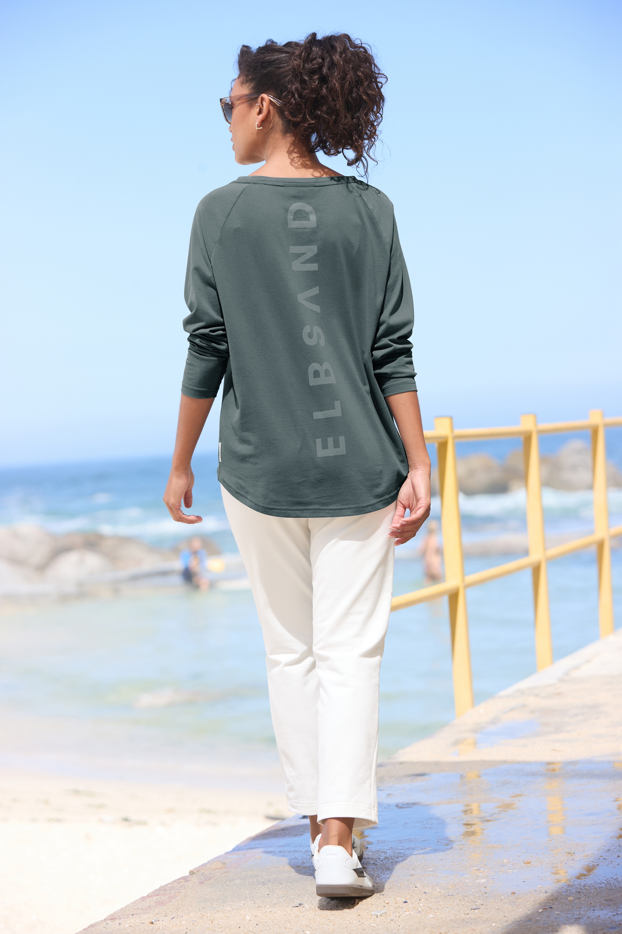 Elbsand Longsleeve »Tinna« mit Logodruck hinten, Langarmshirt aus Baumwoll-Mix, sportlich-casual