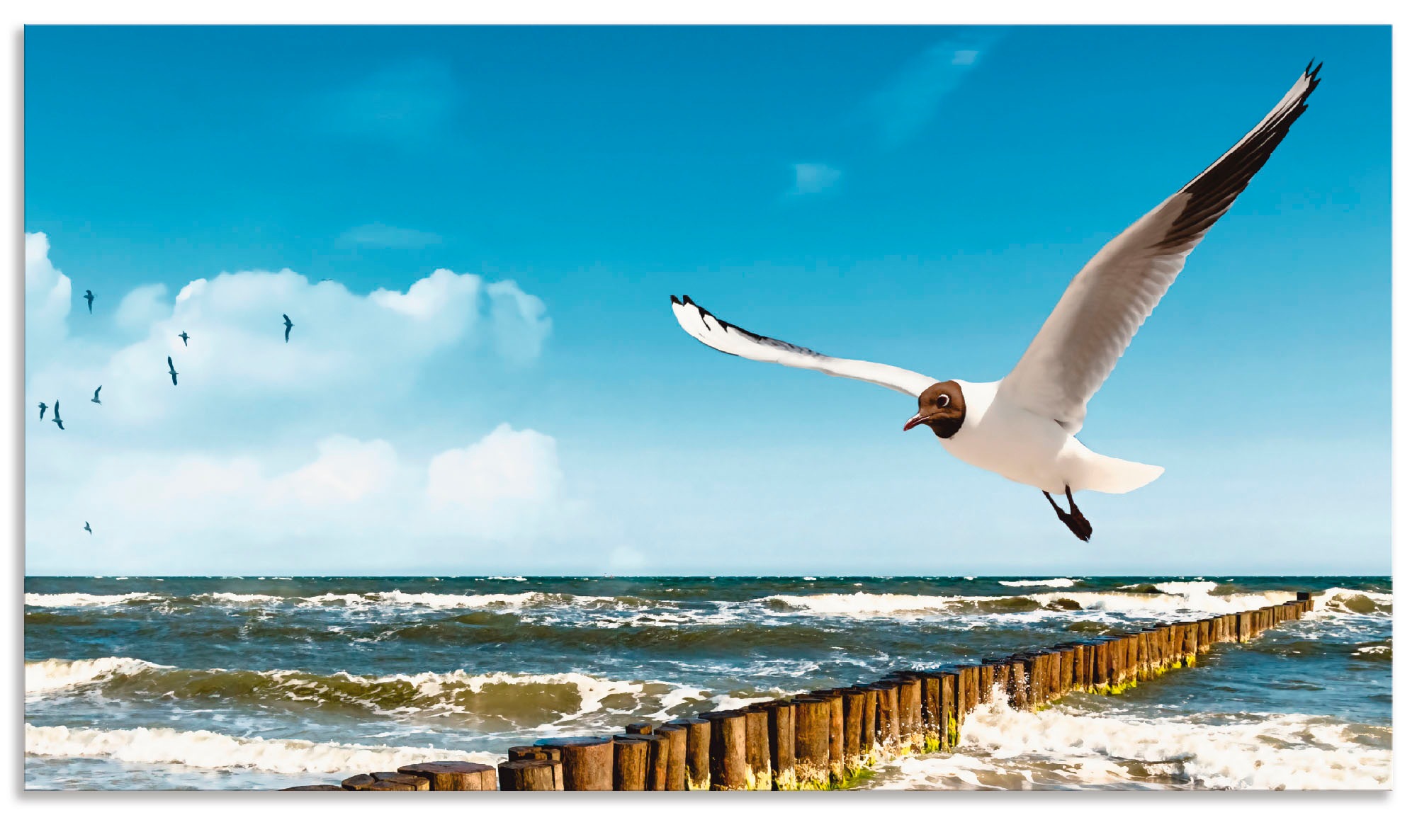 Artland Küchenrückwand »Ostsee«, (1 tlg.), Alu Spritzschutz mit Klebeband, einfache Montage