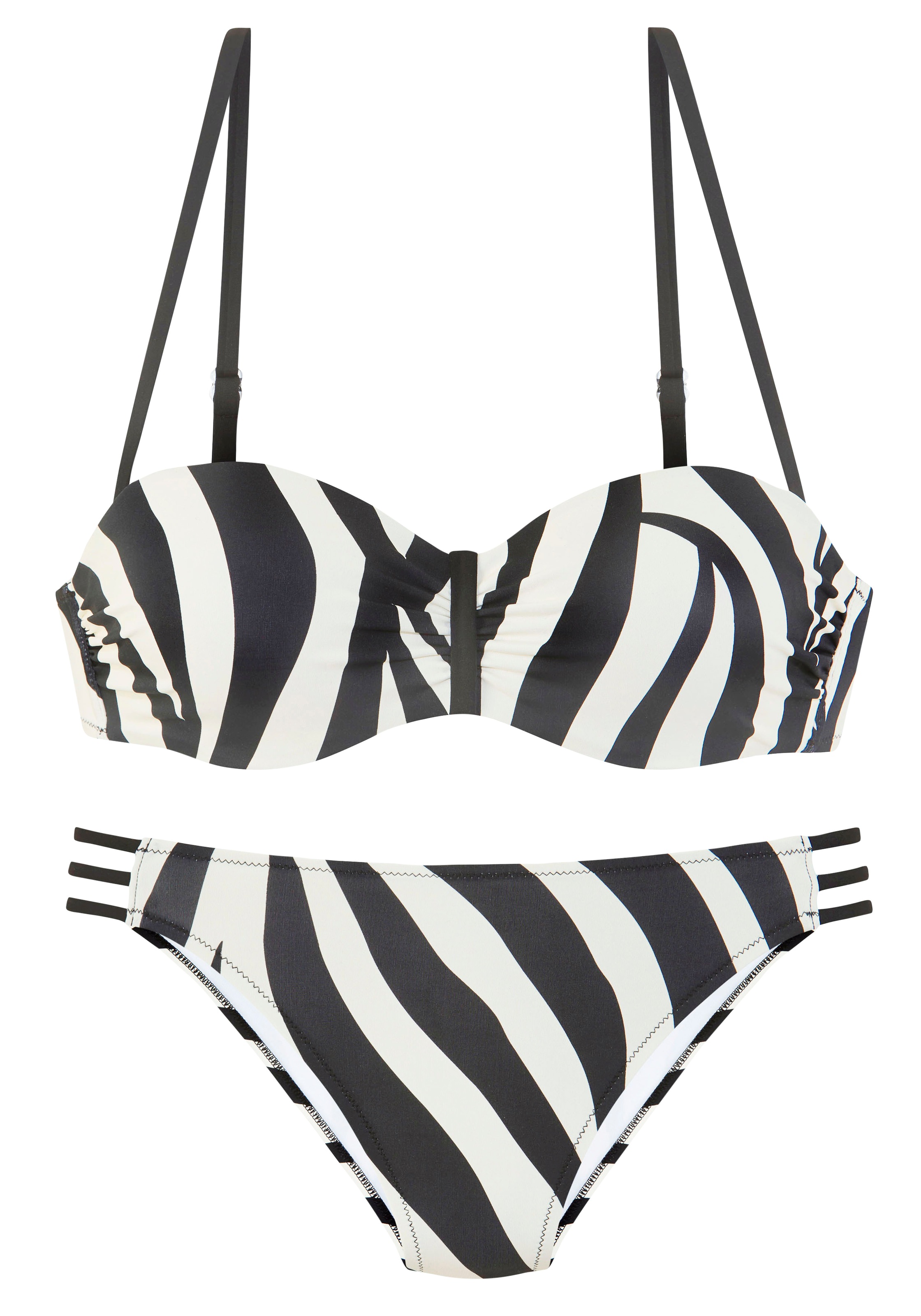 French Connection Bügel-Bandeau-Bikini "Louise", Mit kontrast Details günstig online kaufen