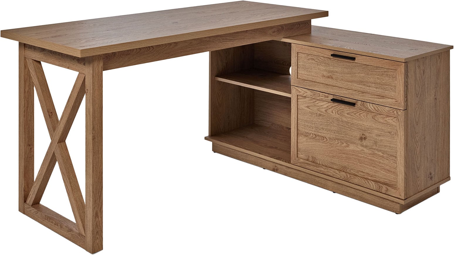 Jahnke Eckschreibtisch "CHALET D 155 E" 1 Stk. tlg. im Landhausstil, wechse günstig online kaufen