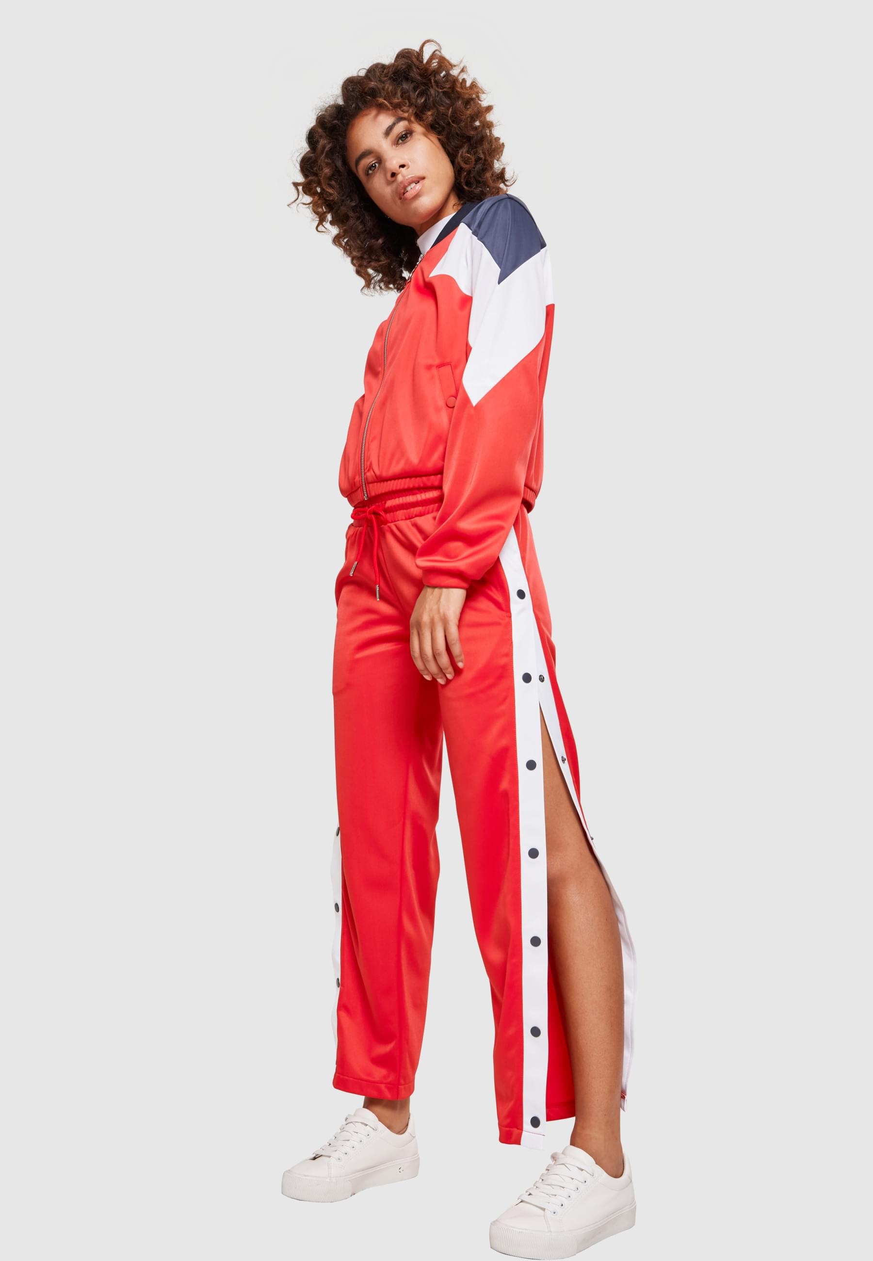 URBAN CLASSICS Allwetterjacke »Urban Classics Damen Ladies 3-Tone Track Jacket«, (1 St.), ohne Kapuze