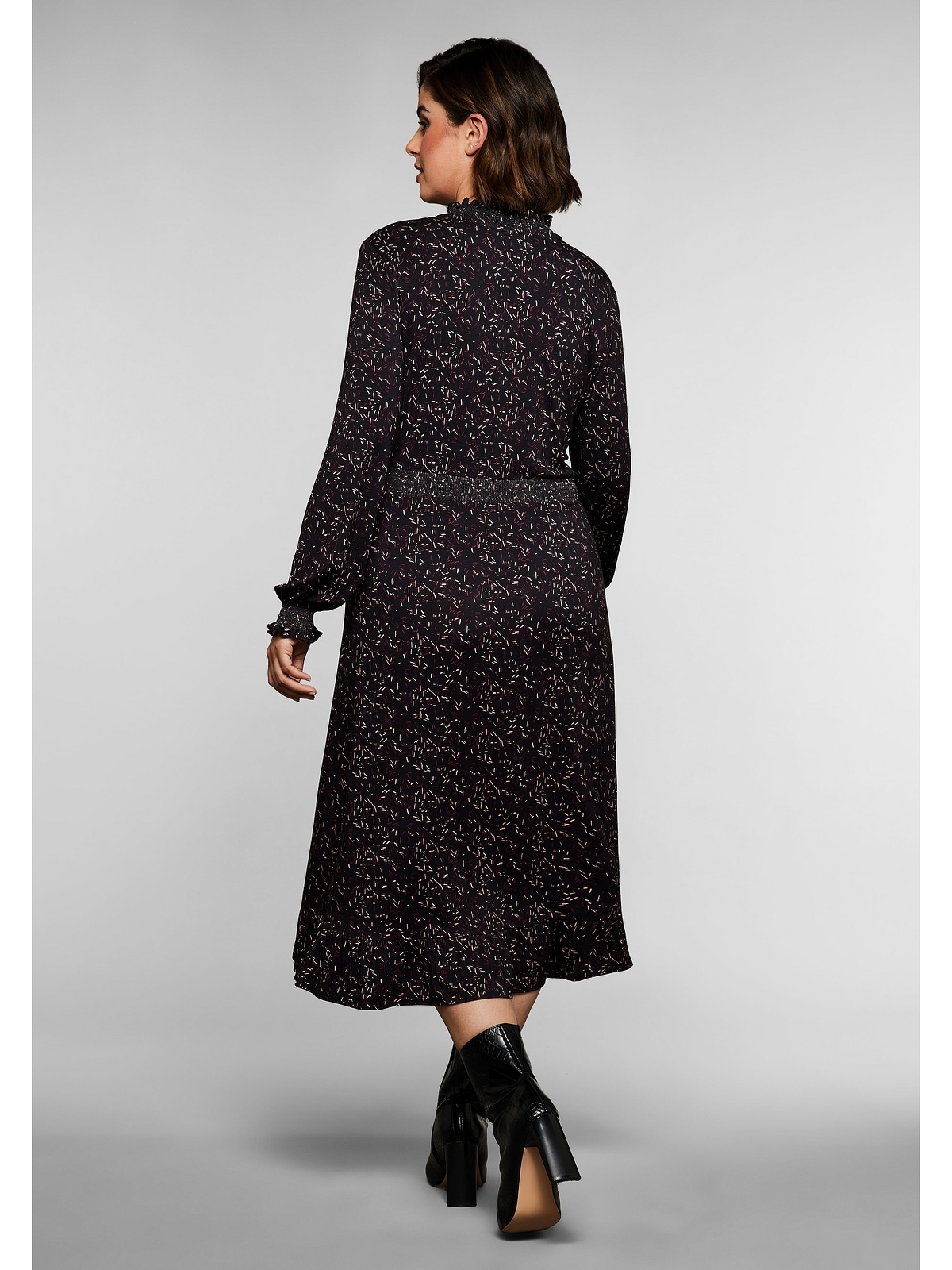 Sheego Jerseykleid »Große mit | Größen«, Details für gesmokten kaufen BAUR