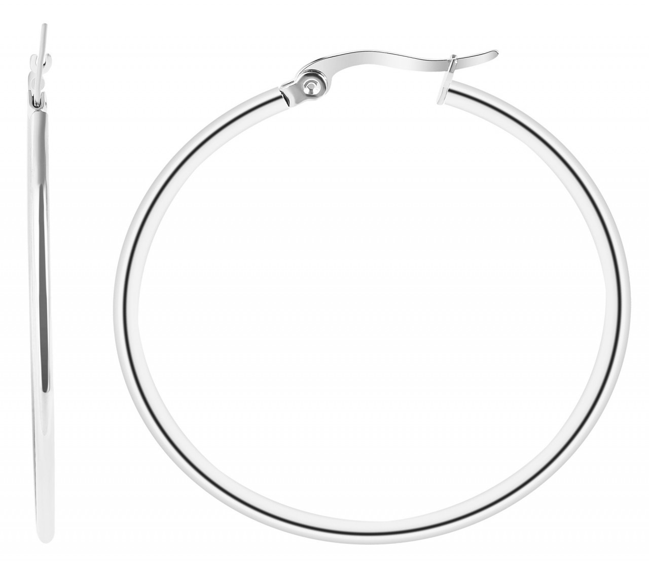 Paar Creolen ADELIA´S "Damen Creolen aus poliertem Edelstahl", silber, Ohrringe, Damen, Damen, Edelstahl 5