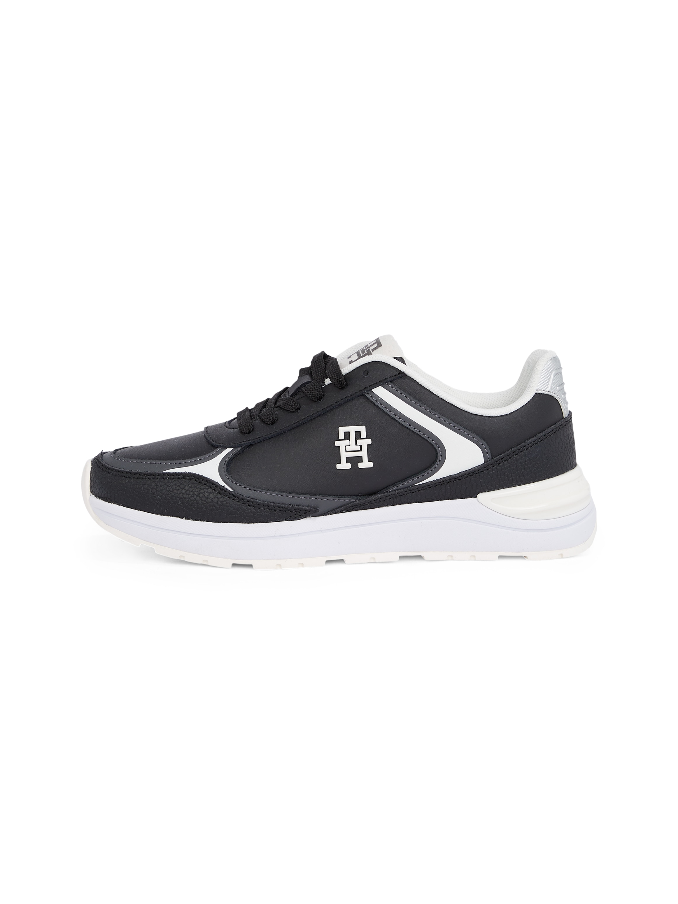 Tommy Hilfiger Keilsneaker »CASUAL FASHION RUNNER LTHR«, Freizeitschuh, Halbschuh, Schnürschuh mit Kontrastbesatz