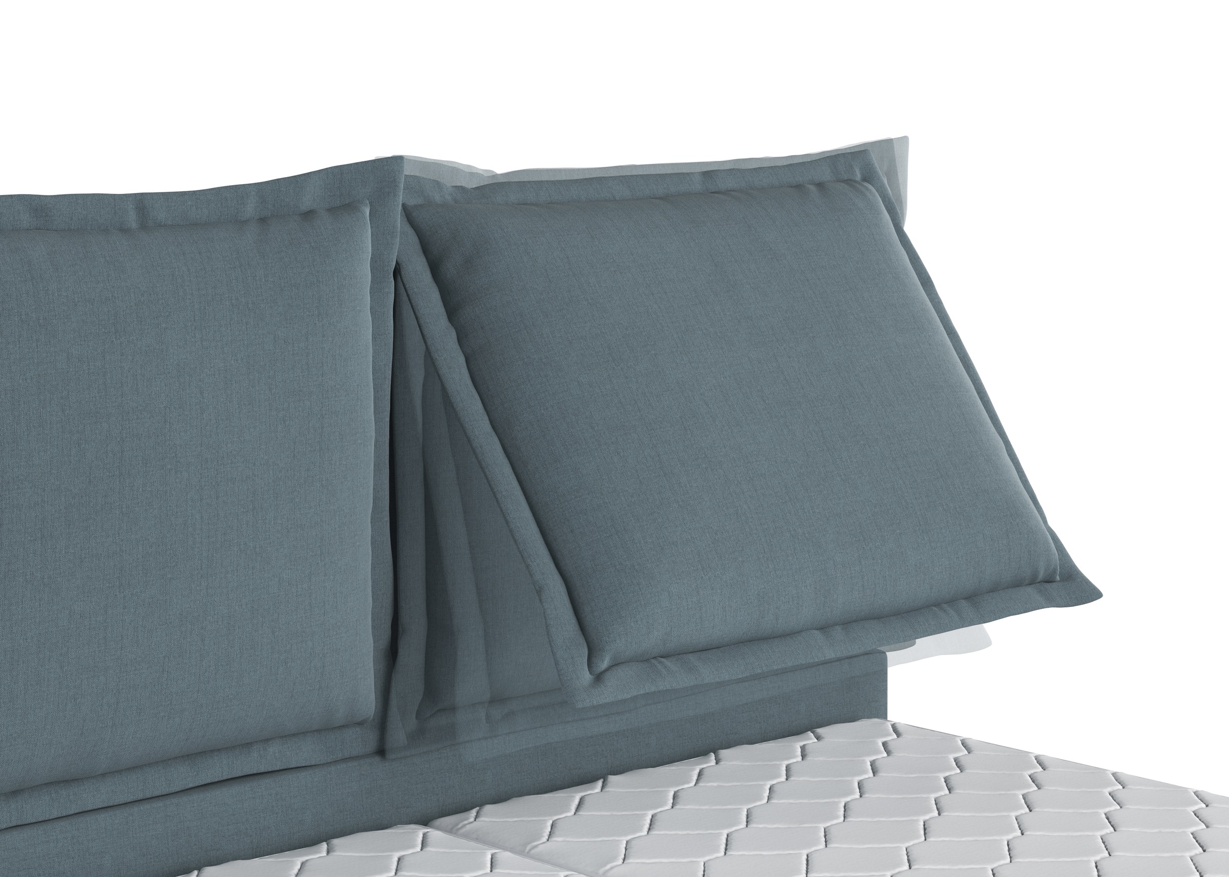 Polsterbett MAINTAL "Lyara", blau (petrol), B:147cm L:215cm, Struktur fein (100% Polyester), Betten, Polsterbett, wahlweise ohne Matratze oder mit 3 Matratzenarten zur Auswahl 9