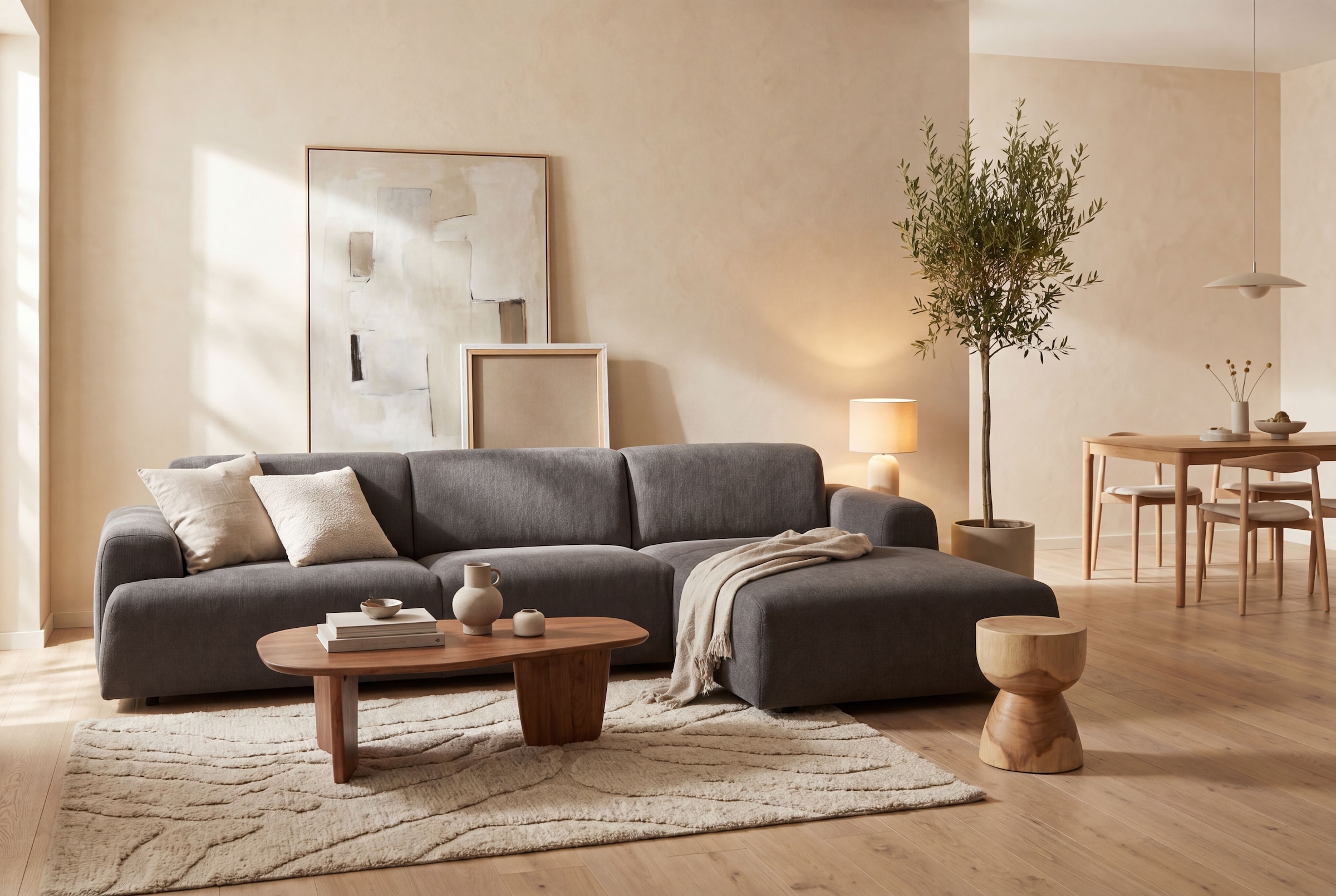 OTTO home Ecksofa "Linkka, Breite 301 cm" L-Form, in einem weichen Chenille-Stoff, mit Wellenunterfederung