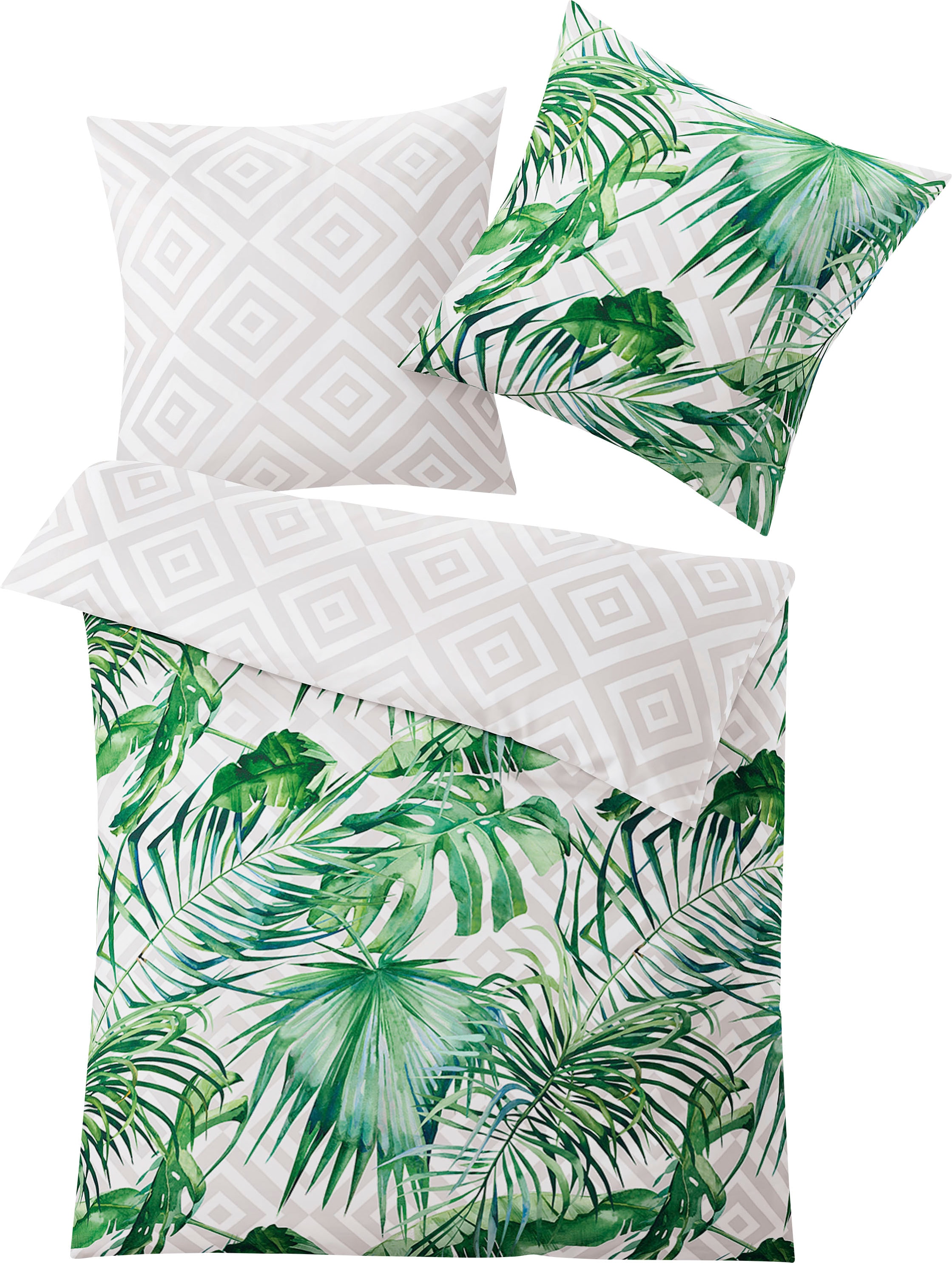 Kleine Wolke Wendebettwäsche "Loria" 2 Stk. tlg. mit Muster und Blattmotive günstig online kaufen