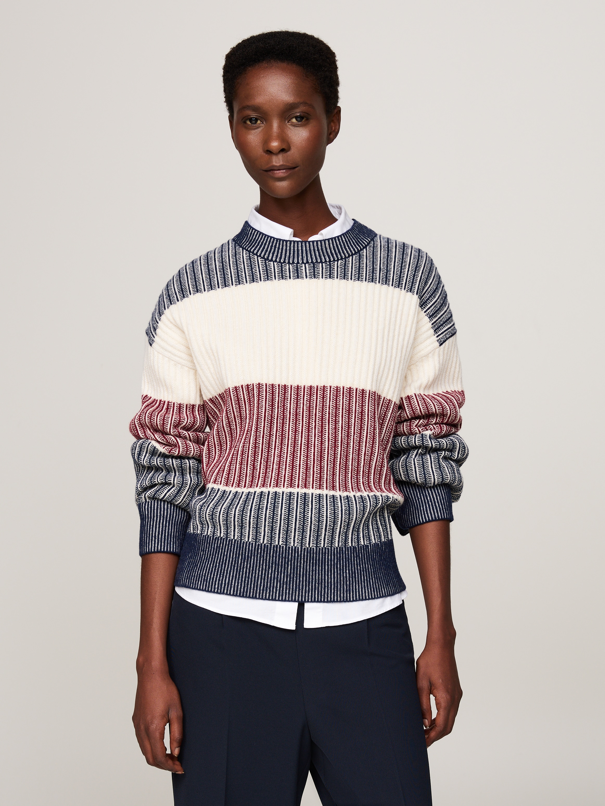 Tommy Hilfiger Strickpullover "GLOBAL STP ALL OVER SWEATER", mit Tommy Hilf günstig online kaufen