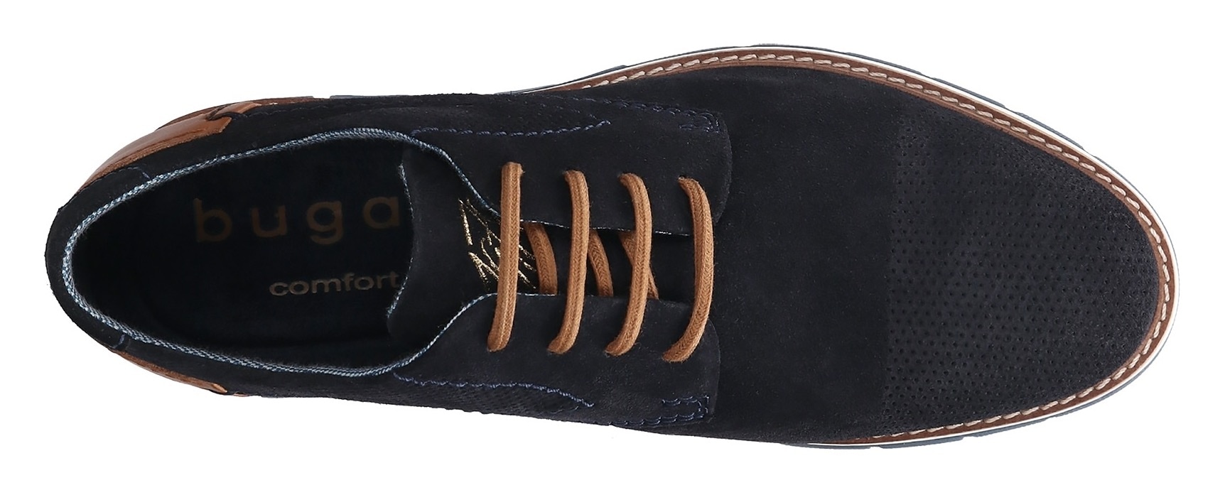 bugatti Schnürschuh, Freizeitschuh, Halbschuh, Sneaker mit Ziernähten