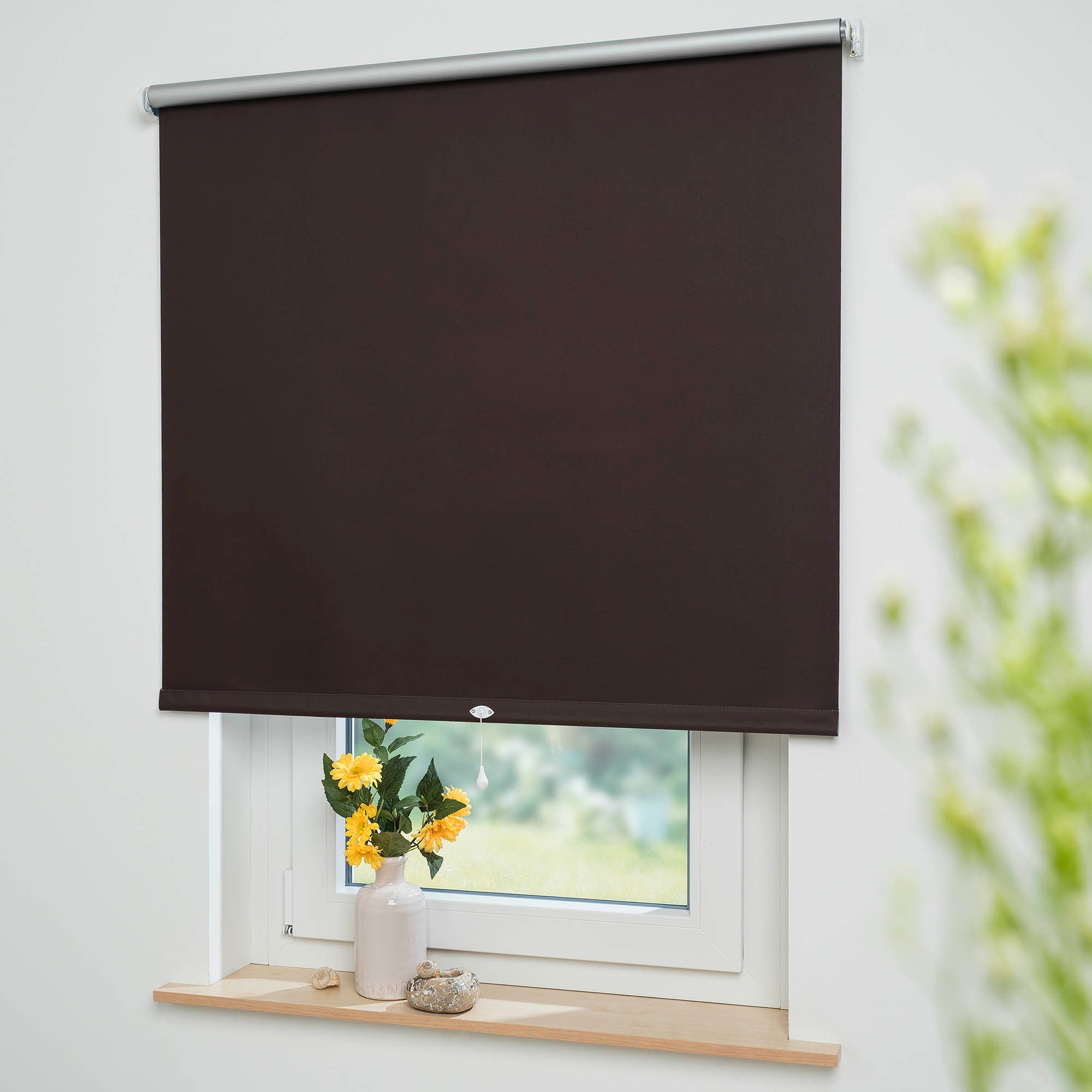 Springrollo LIEDECO, B:182cm H:180cm, braun, Kunststoff, Metall, Polyester, Rollos, "Thermo-Rollo", Thermo-Rollo Hergestellt in Deutschland