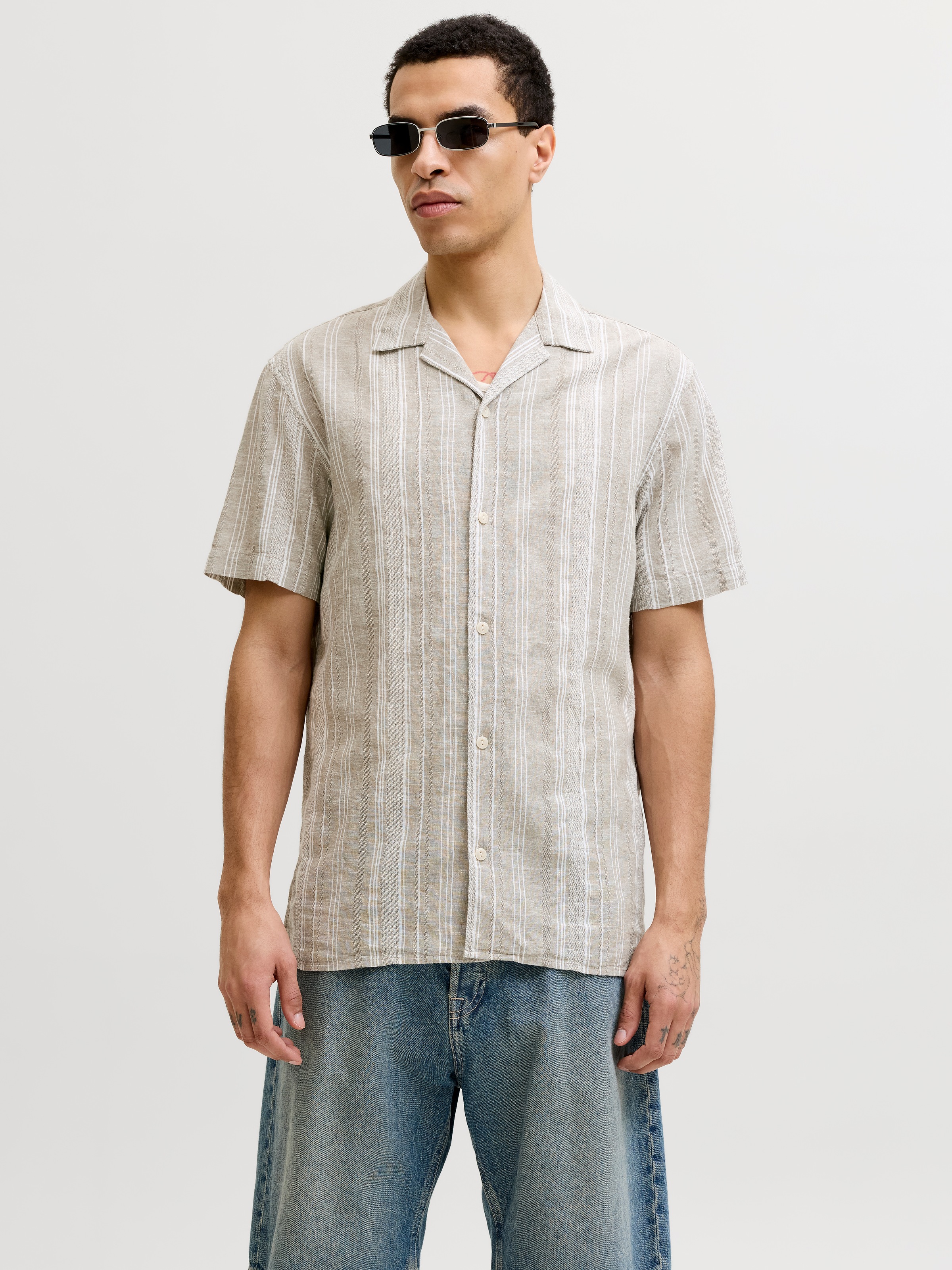 Jack & Jones Kurzarmhemd "JPRBLUSUMMER LIN. BLEN DOBBY SS SHIRT SN" günstig online kaufen