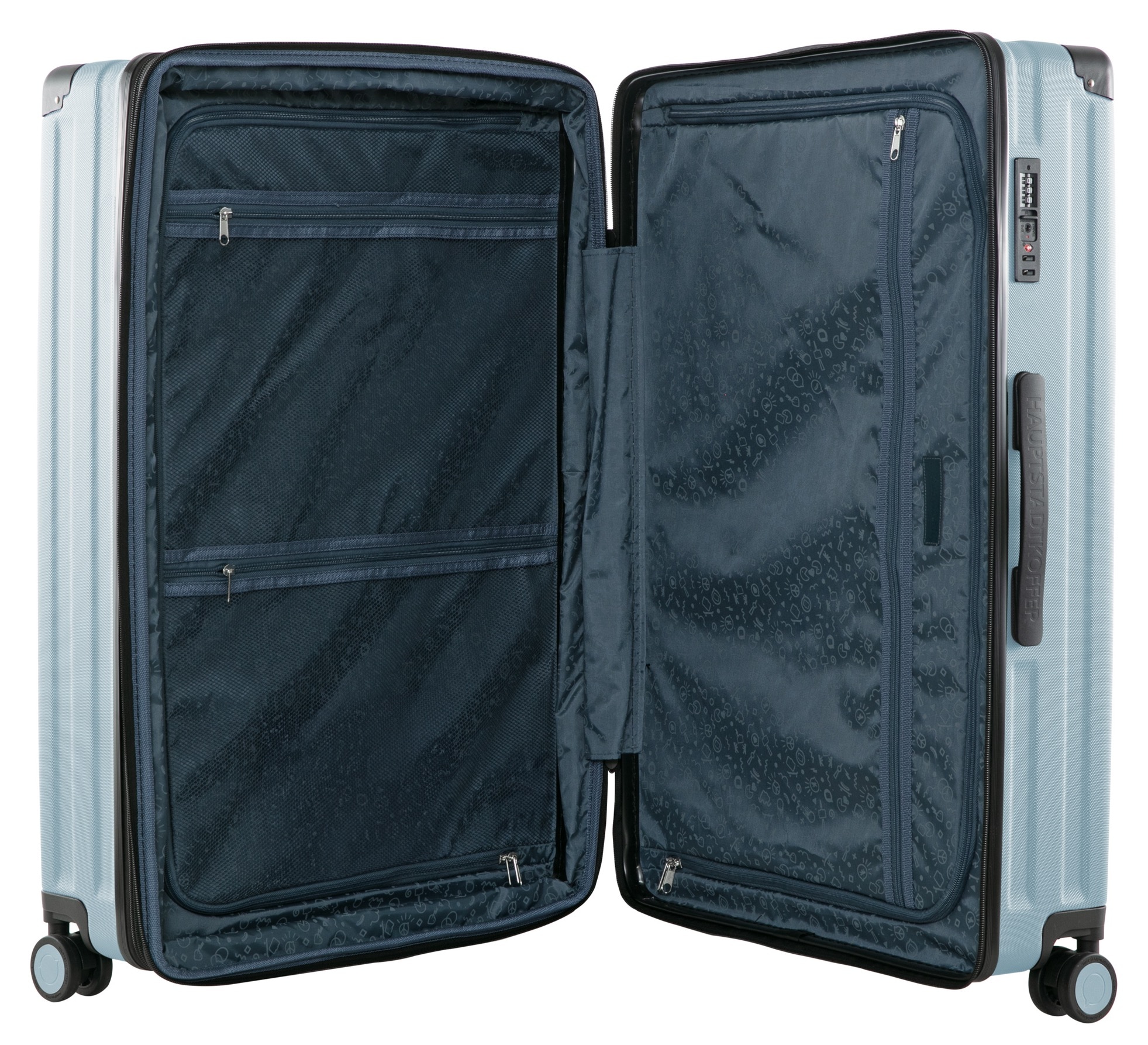 Hauptstadtkoffer Hartschalen-Trolley »Q-Damm, verschiedene Farben und Größen«, 4 Rollen, Hartschalenkoffer Reisekoffer Trolley mit TSA-Schloss