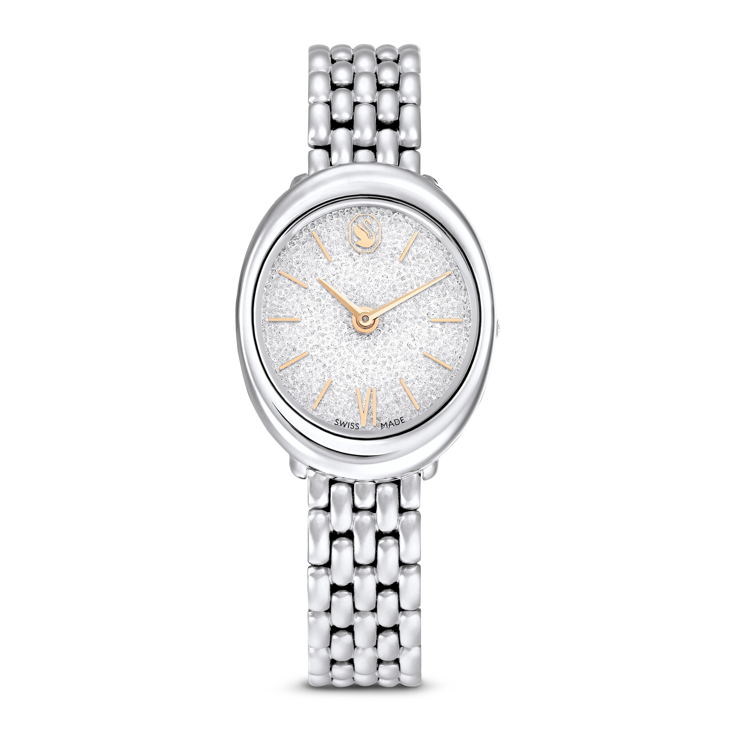 Quarzuhr SWAROVSKI "IMBER OVAL", silber (silberfarben), Armbanduhren, Damen, Quarzuhr, Armbanduhr, Damenuhr, Swiss Made, Edelstahlarmband, analog 2