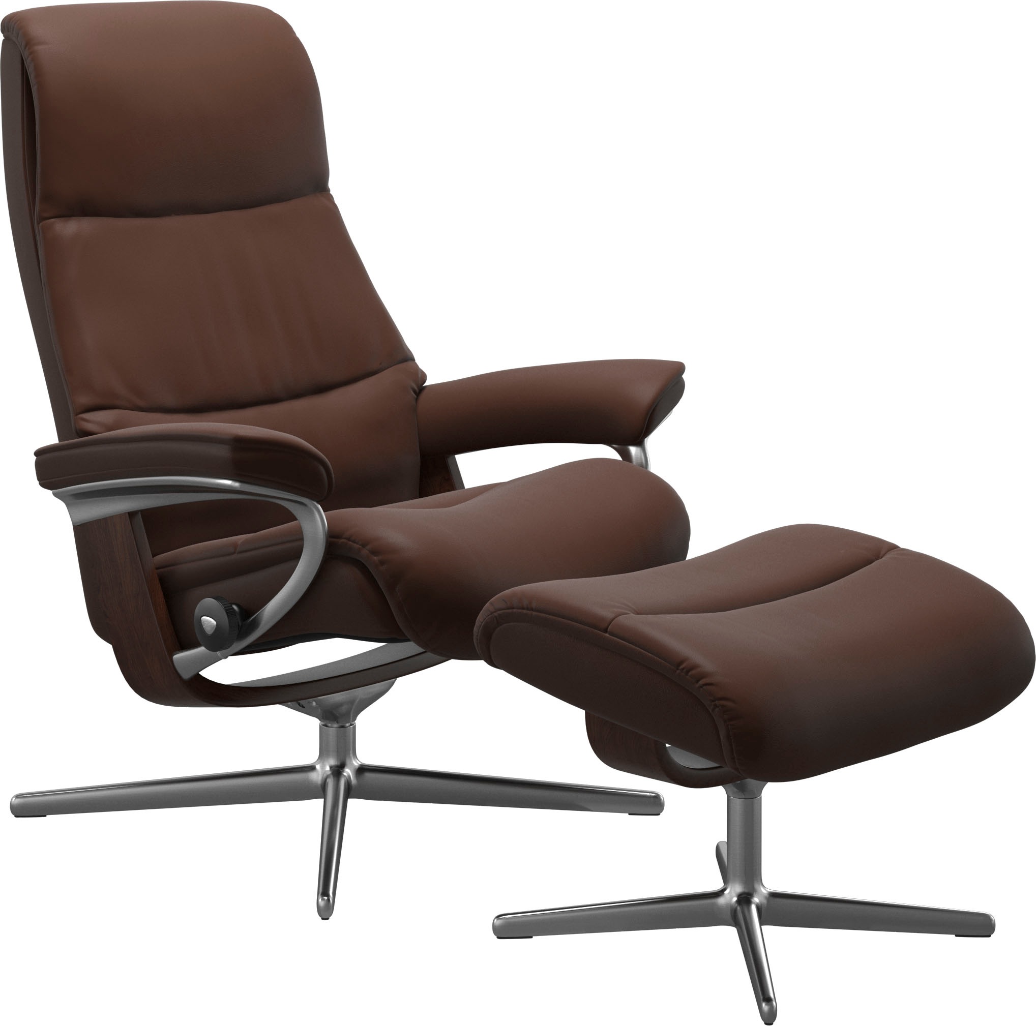 Stressless® Fußhocker »View«, mit Cross Base, Größe S, M & L, Holzakzent Braun