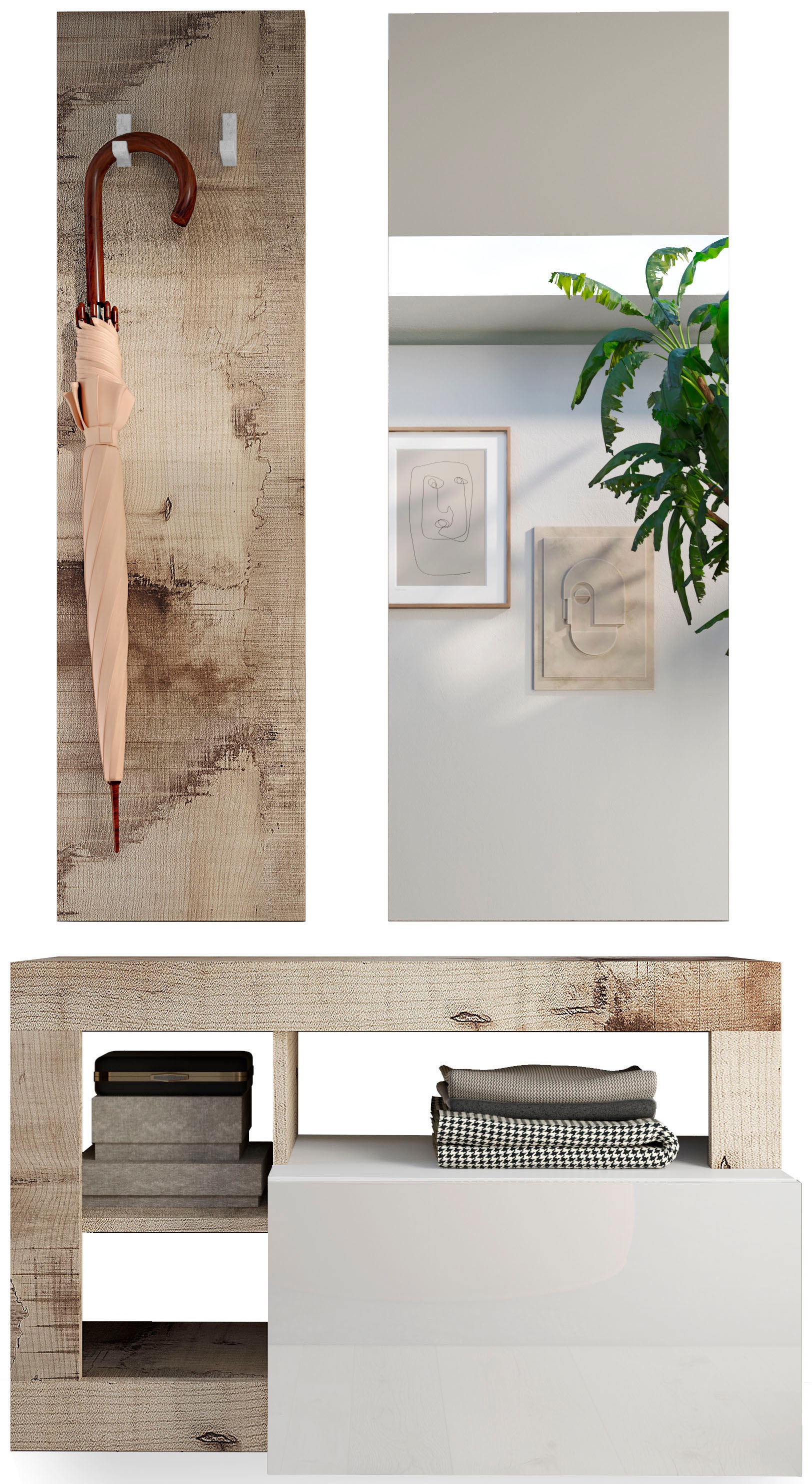 Home affaire Garderoben-Set "Hamburg" bestehend aus Garderobenbank, Gardero günstig online kaufen