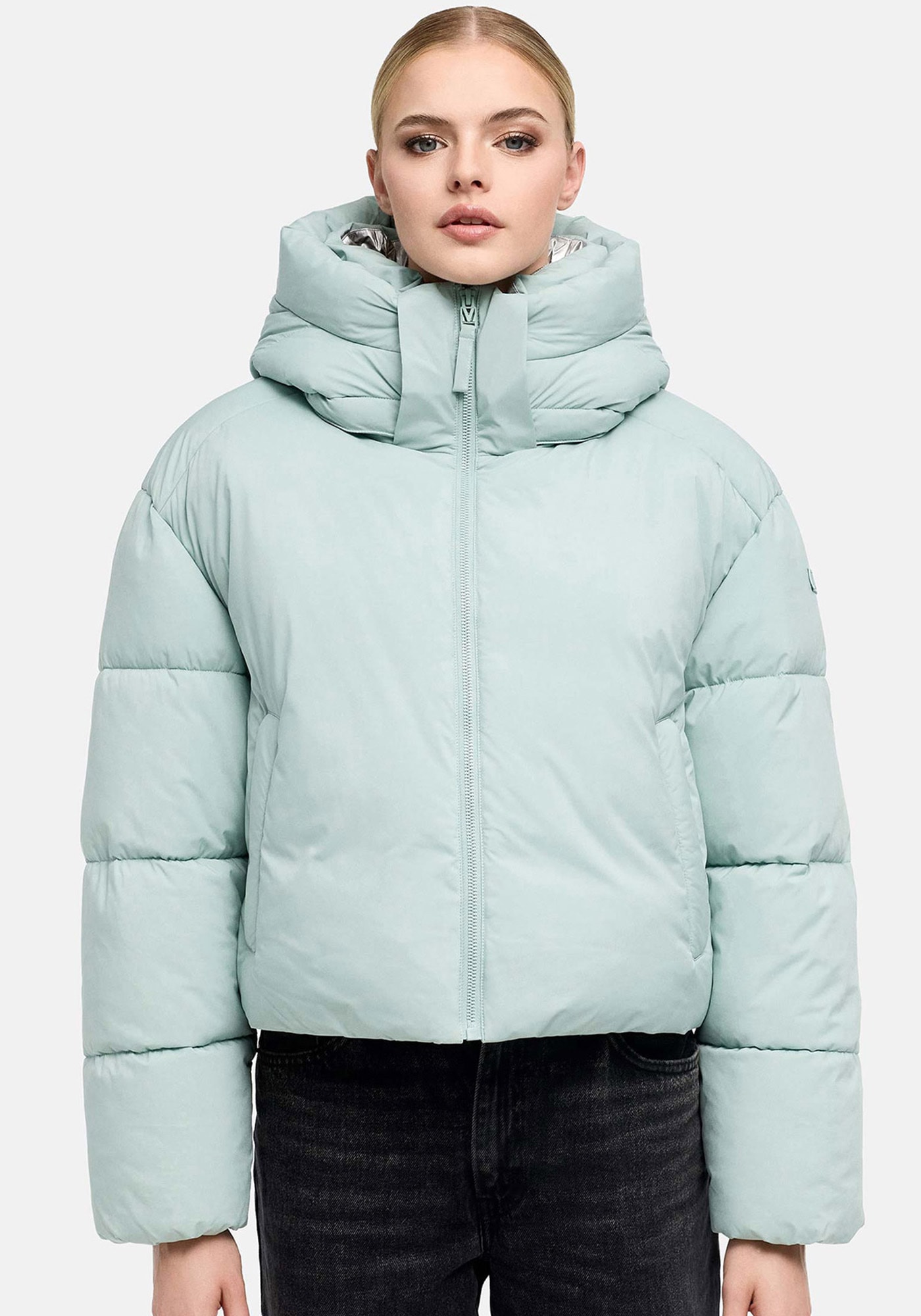 Marikoo Winterjacke »Zilvaa« mit Kapuze Damen Steppjacke mit Kapuze in Daunenoptik warm und leicht