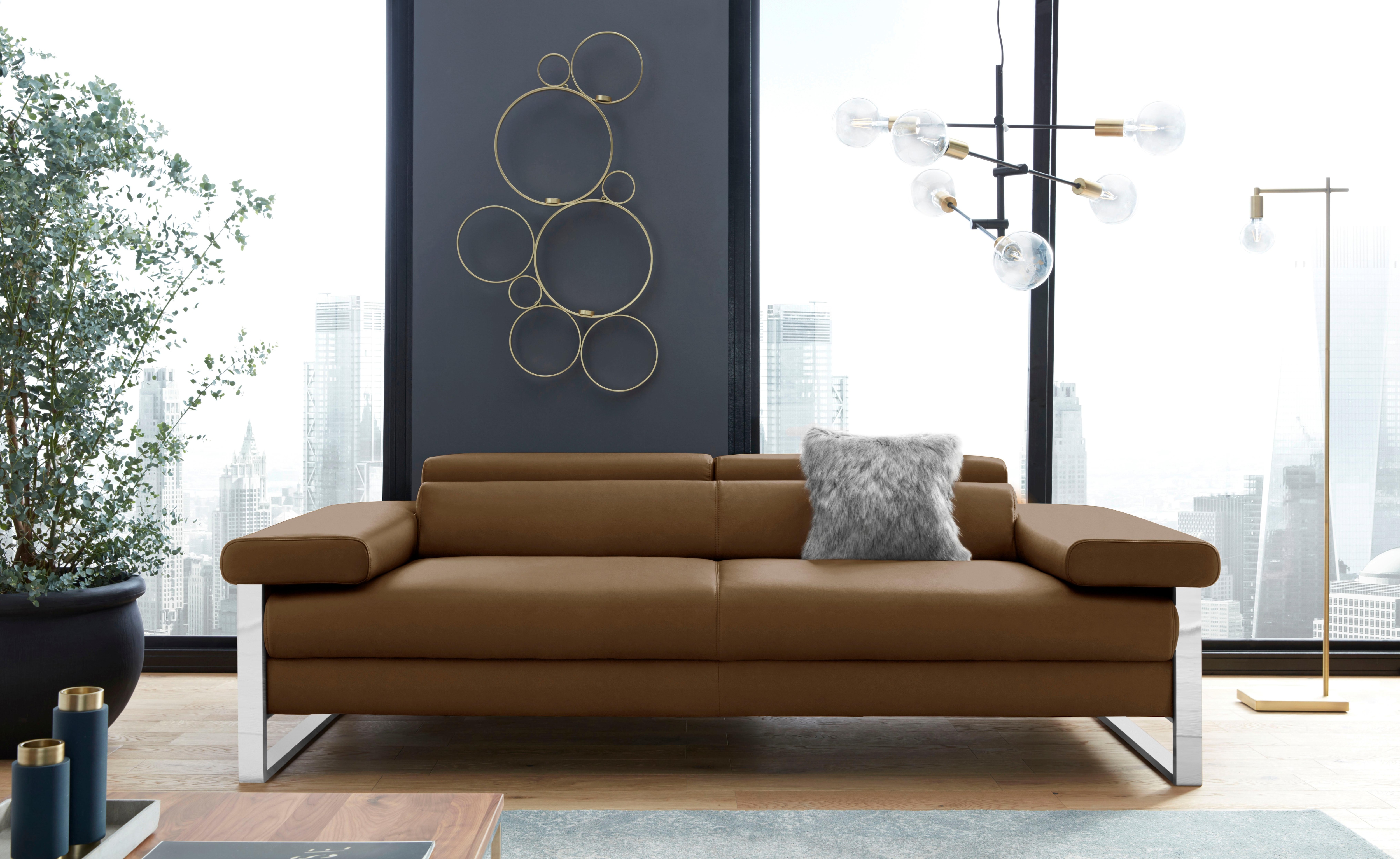 W.SCHILLIG 2-Sitzer "finn" German Design Award 2016, Fußgestell Chrom glänzend, Breite 230 cm